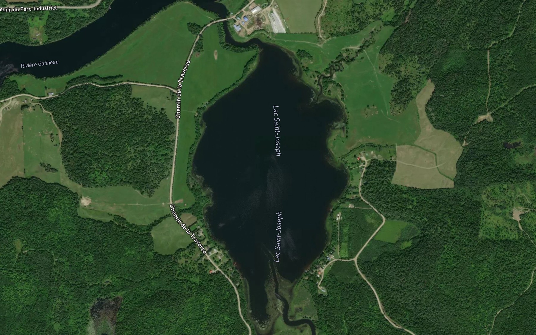 Satellite map of the Lac Saint-Joseph