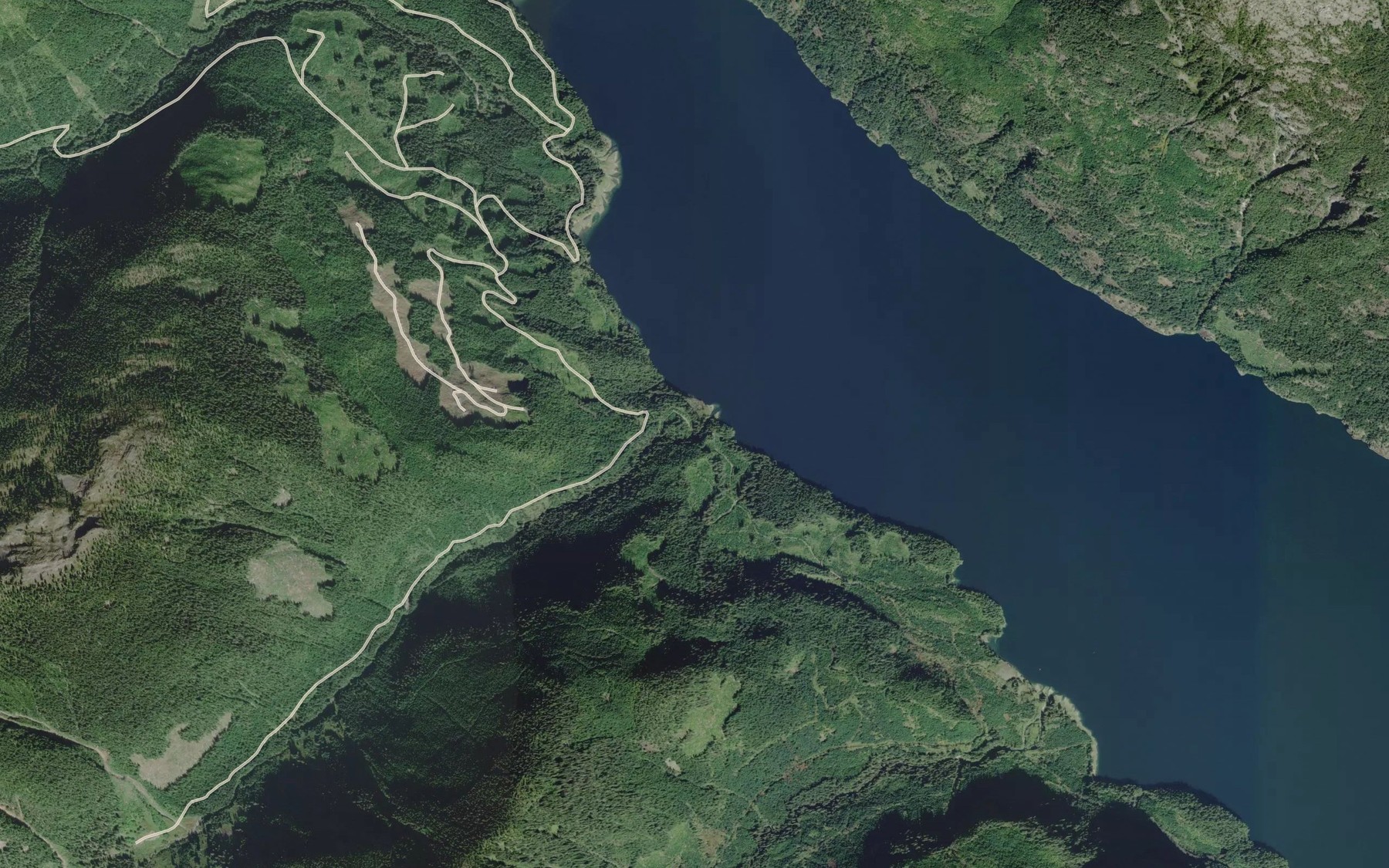 Satellite map of the Slane Creek