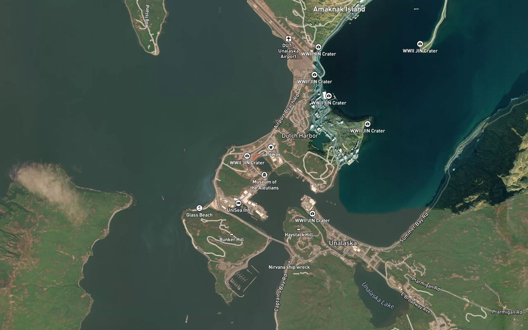 Satellite map of the Margaret Bay