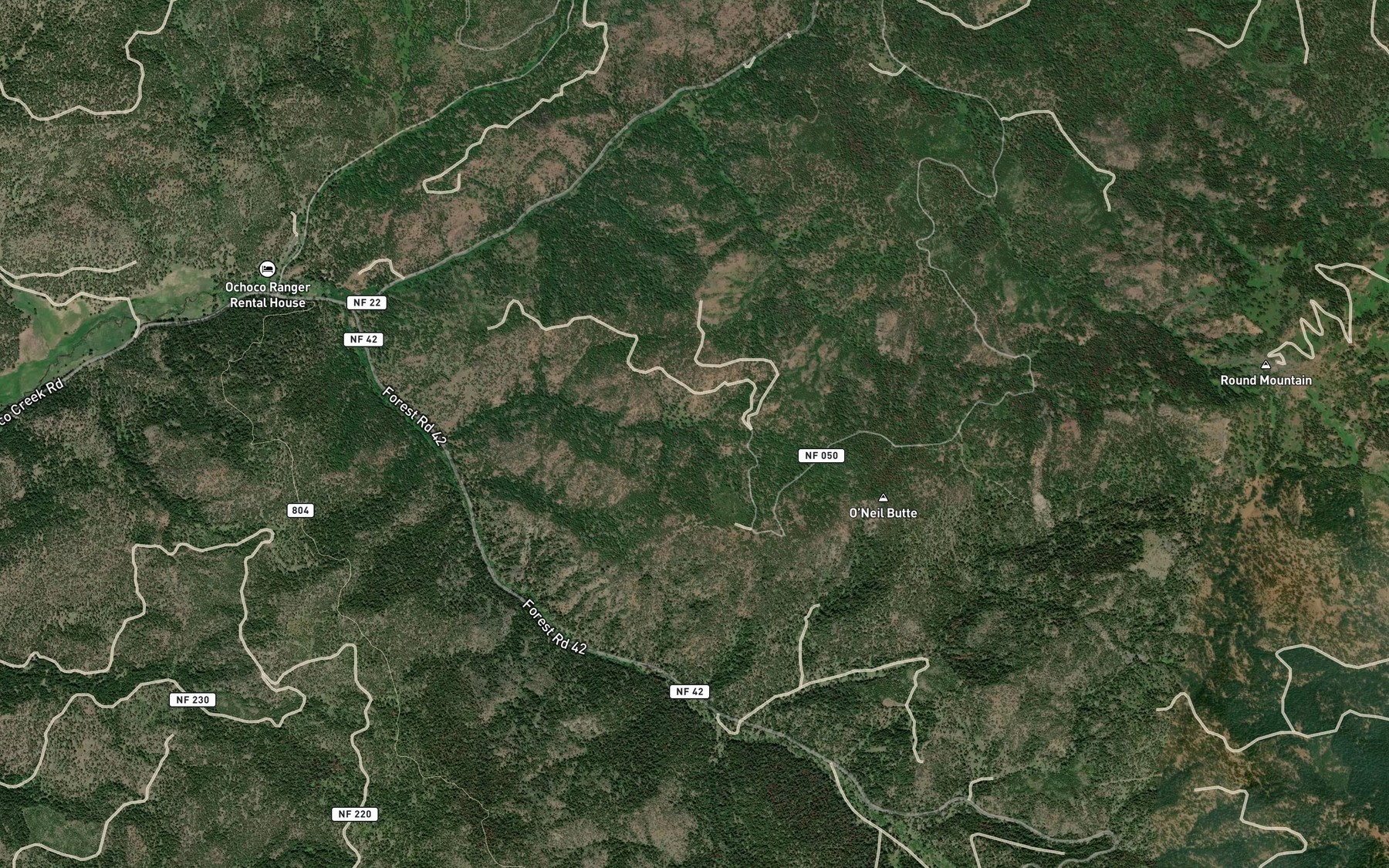 Satellite map of the O'Neil Spring