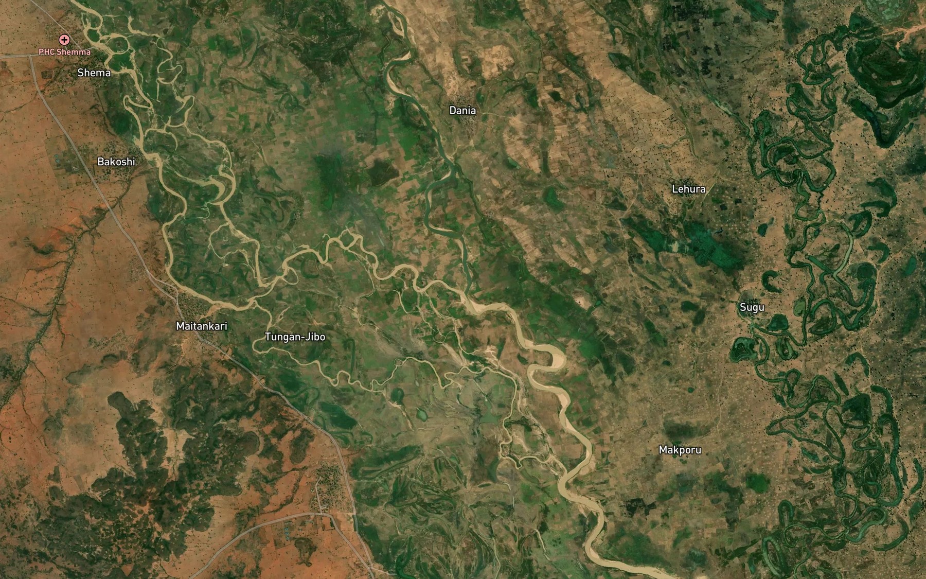Satellite map of the River Sokoto
