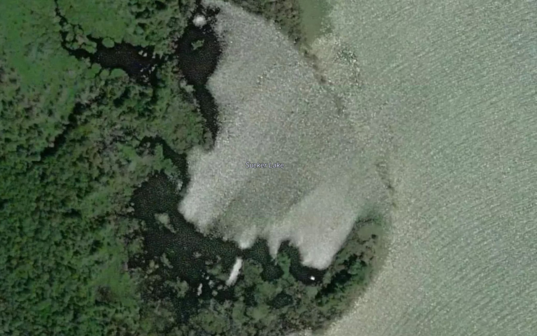 Satellite map of the Sucker Lake