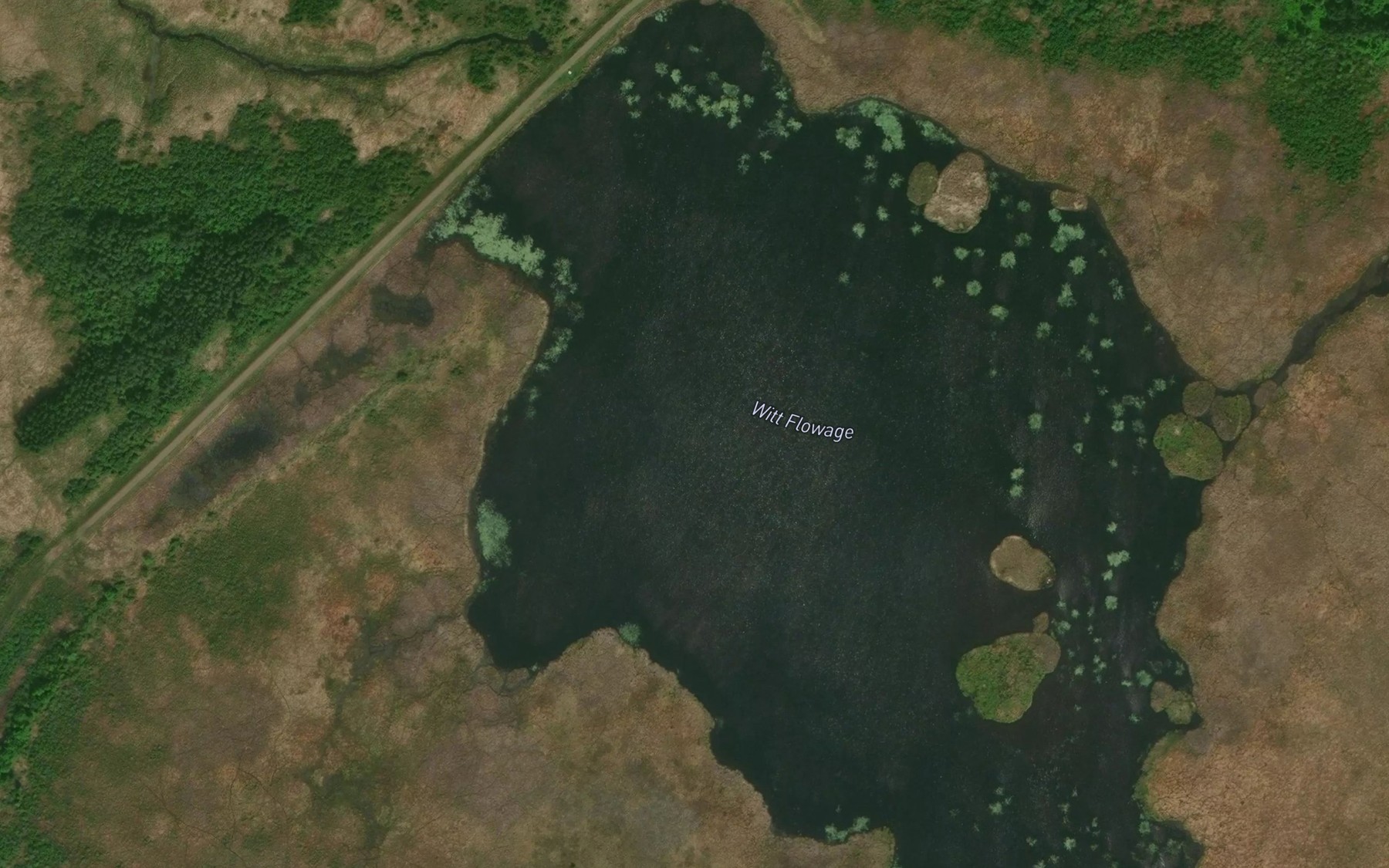 Satellite map of the Witt Flowage