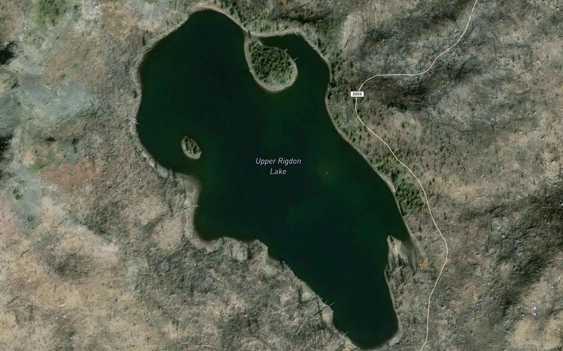 Satellite map of the Upper Rigdon Lake