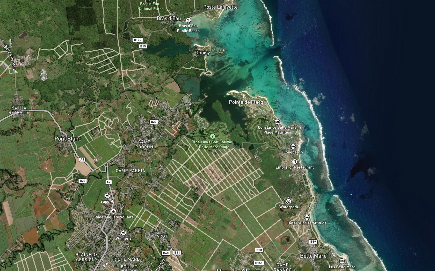 Satellite map of the Bassins Requins