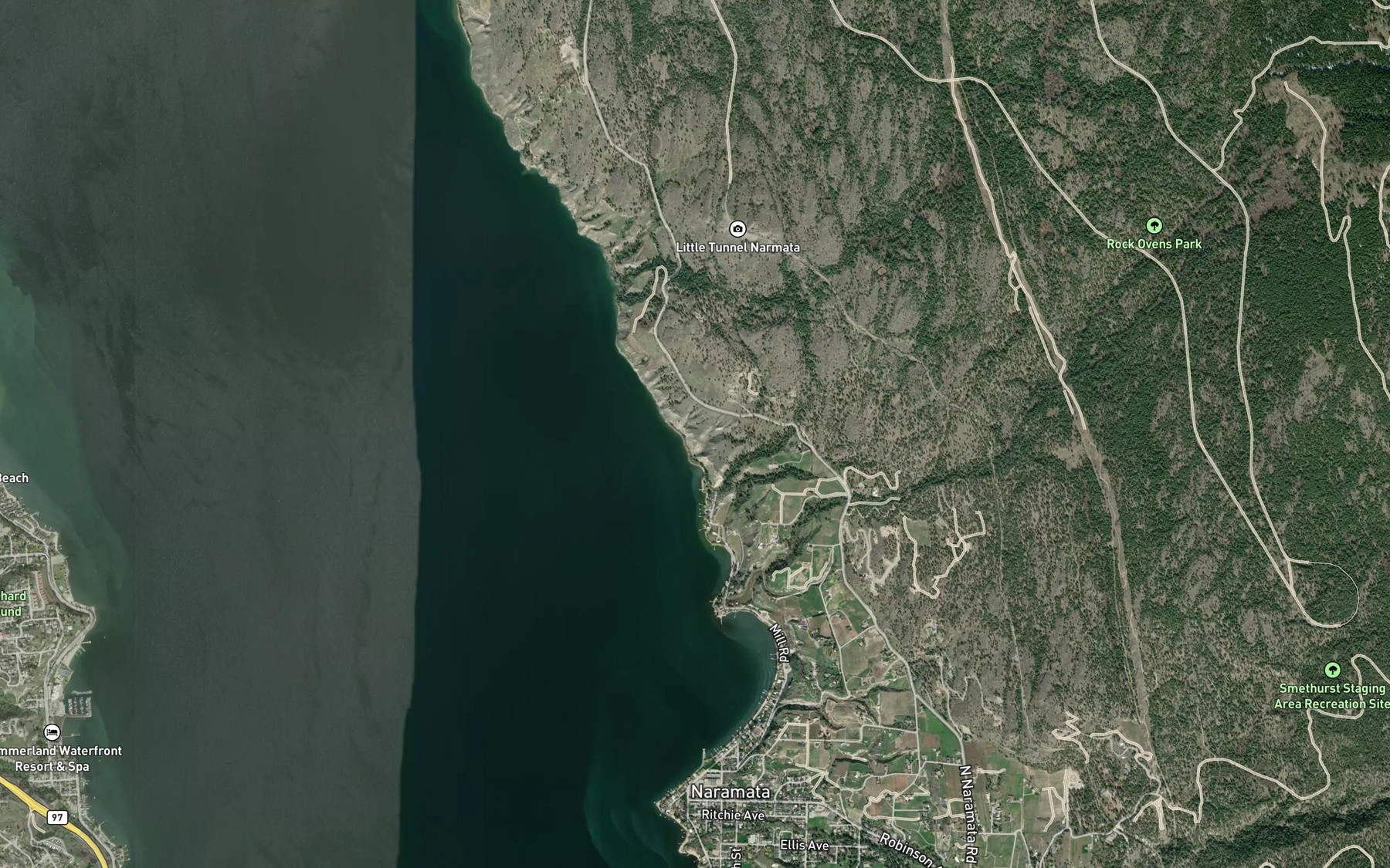 Satellite map of the Robinson Creek
