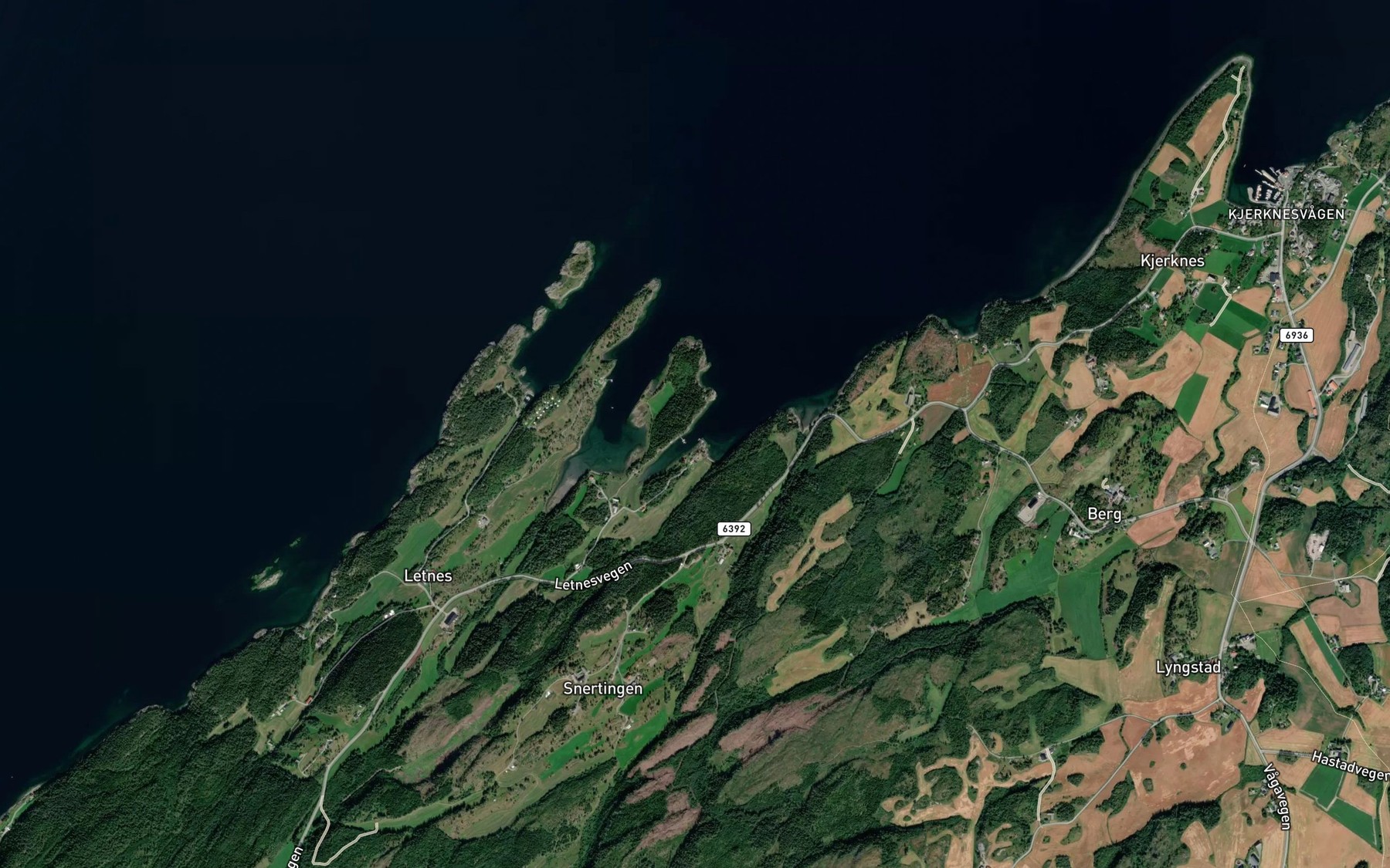 Satellite map of the Sandvikvagen