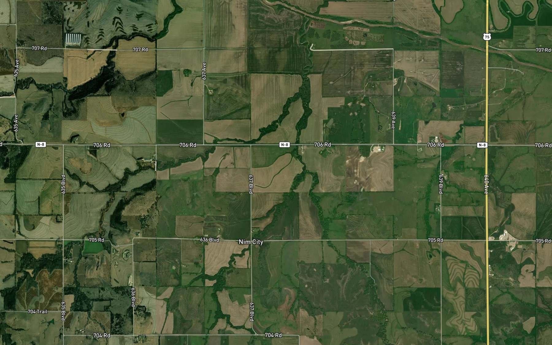 Satellite map of the Spring Creek
