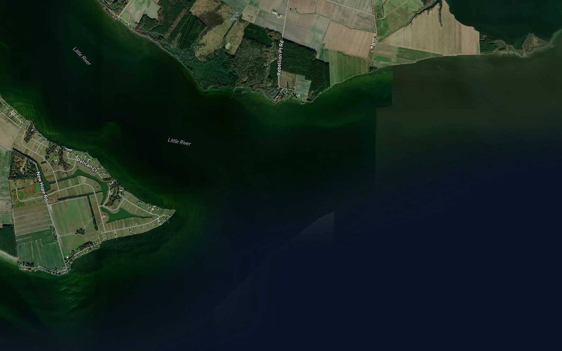 Satellite map of the Little River