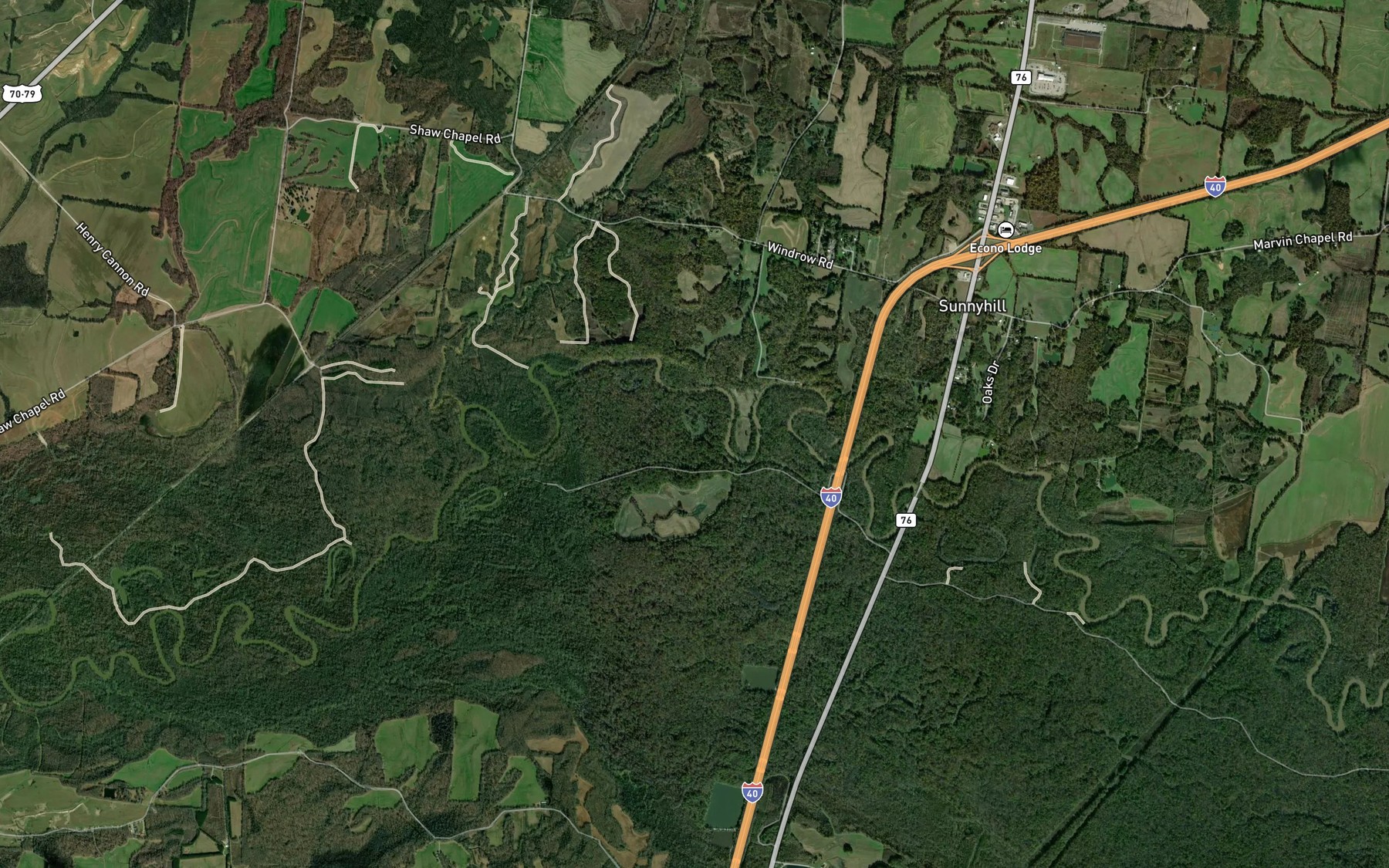 Satellite map of the Bullpen Lake