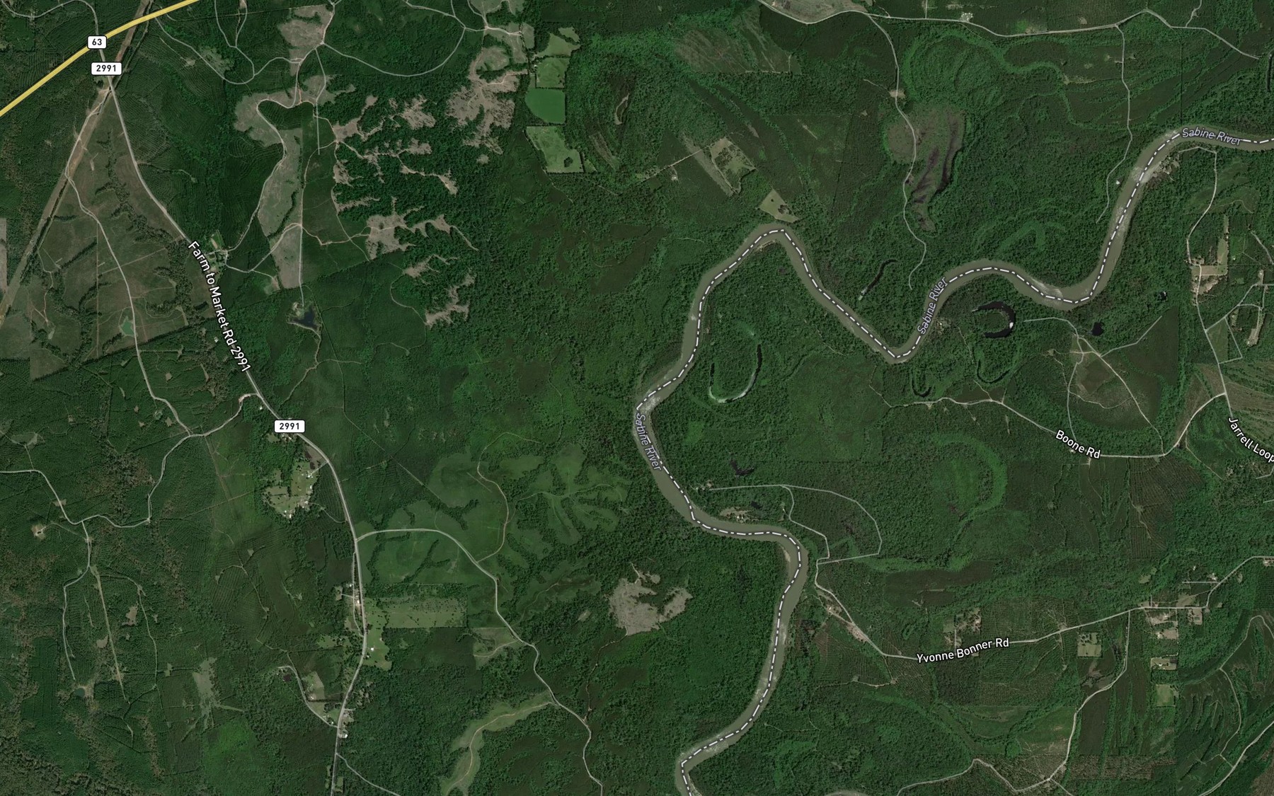 Satellite map of the Detty Creek