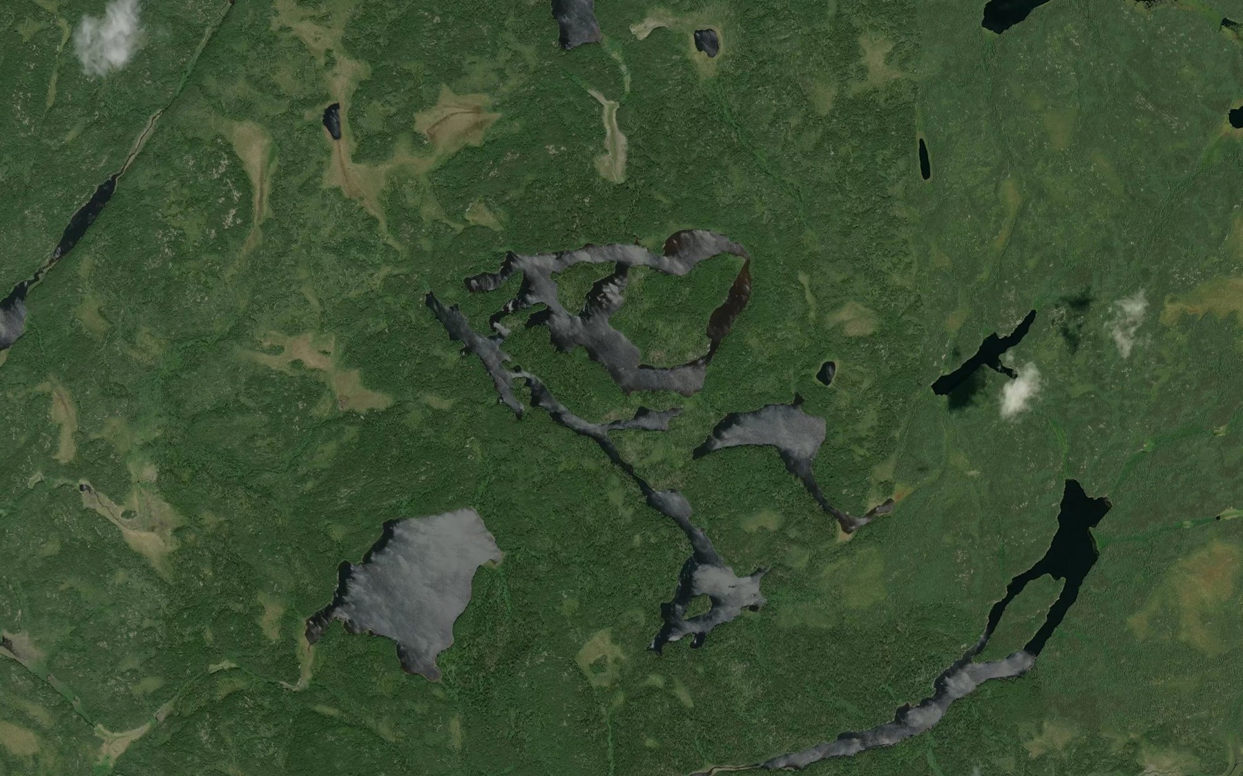 Satellite map of the Sutterby Lake