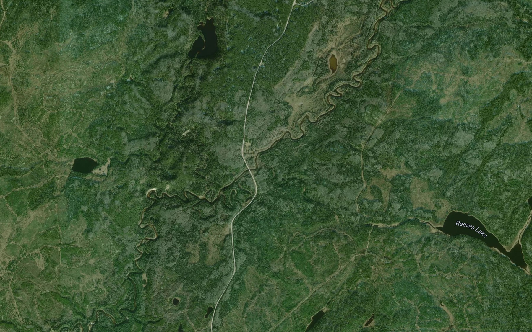 Satellite map of the Reeves Creek