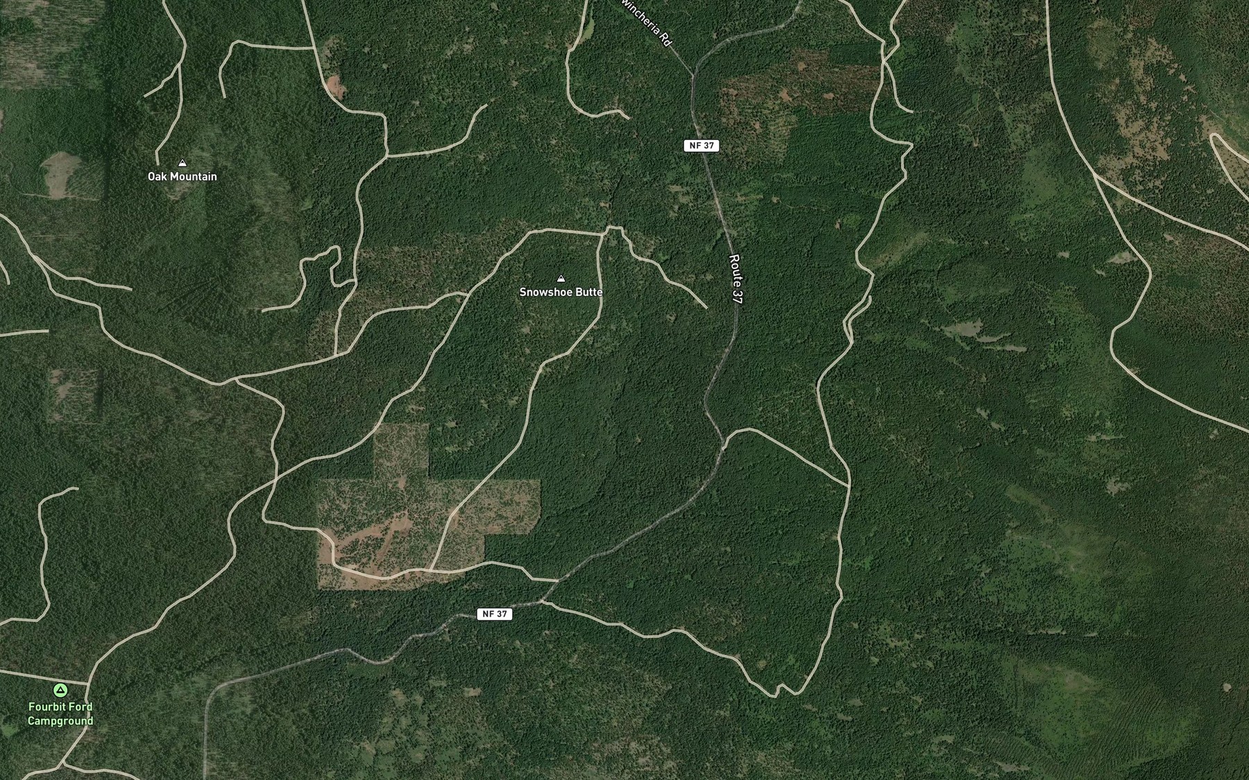 Satellite map of the Buck Basin Fork