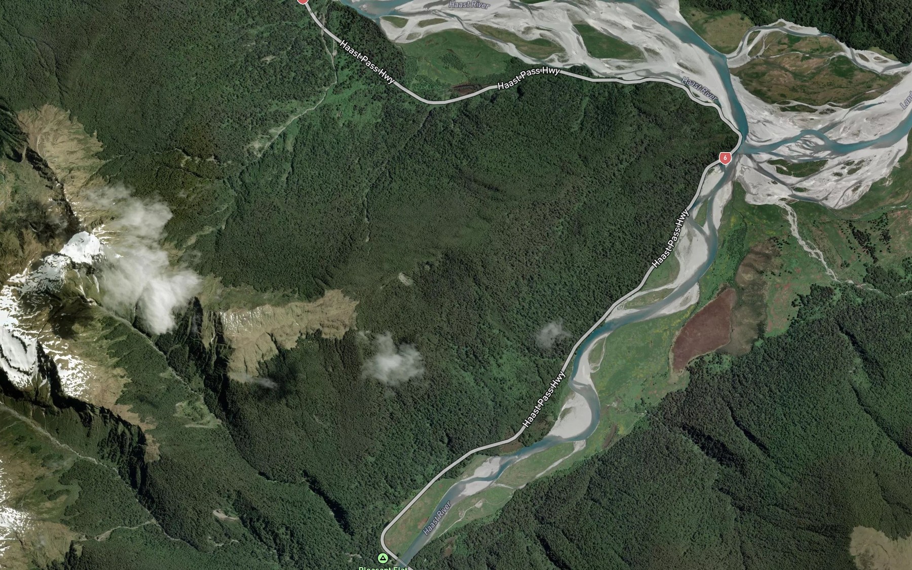 Satellite map of the Moa Creek