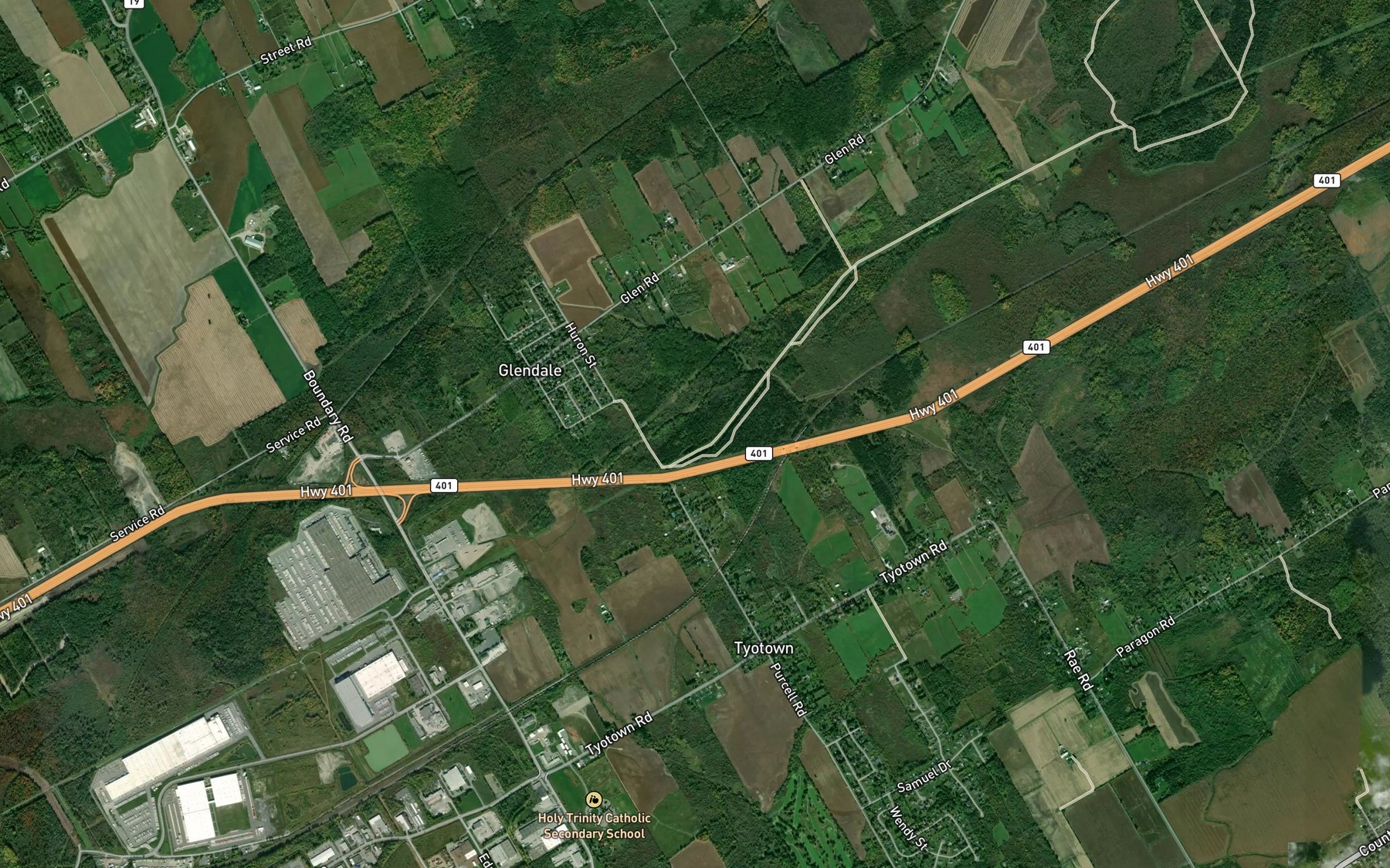 Satellite map of the McDonald Branch