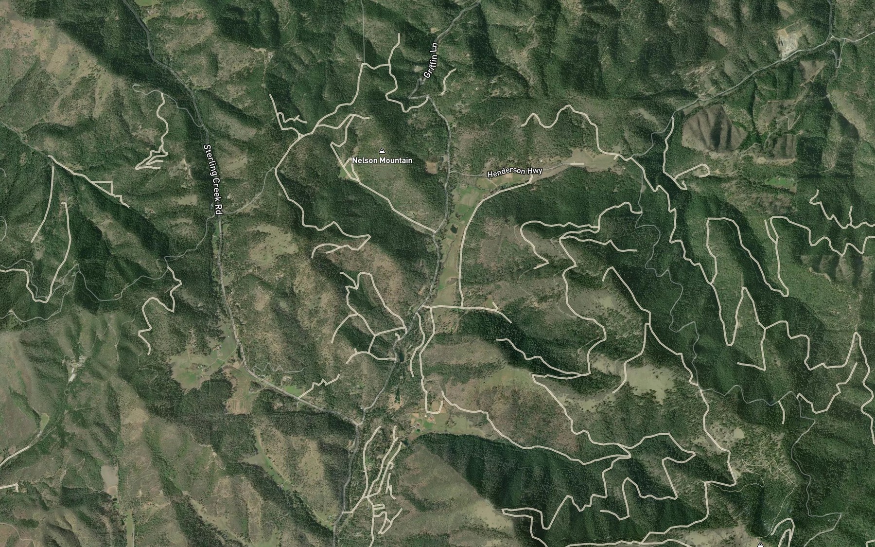 Satellite map of the Trickle Creek
