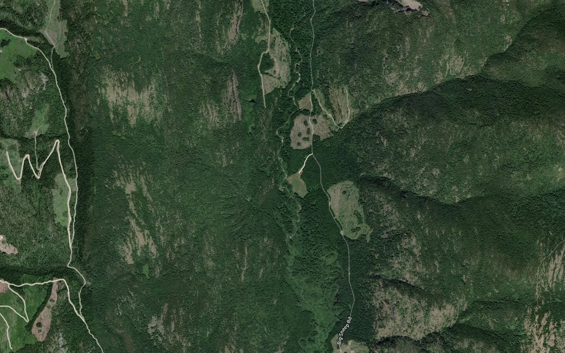 Satellite map of the Swedberg Creek