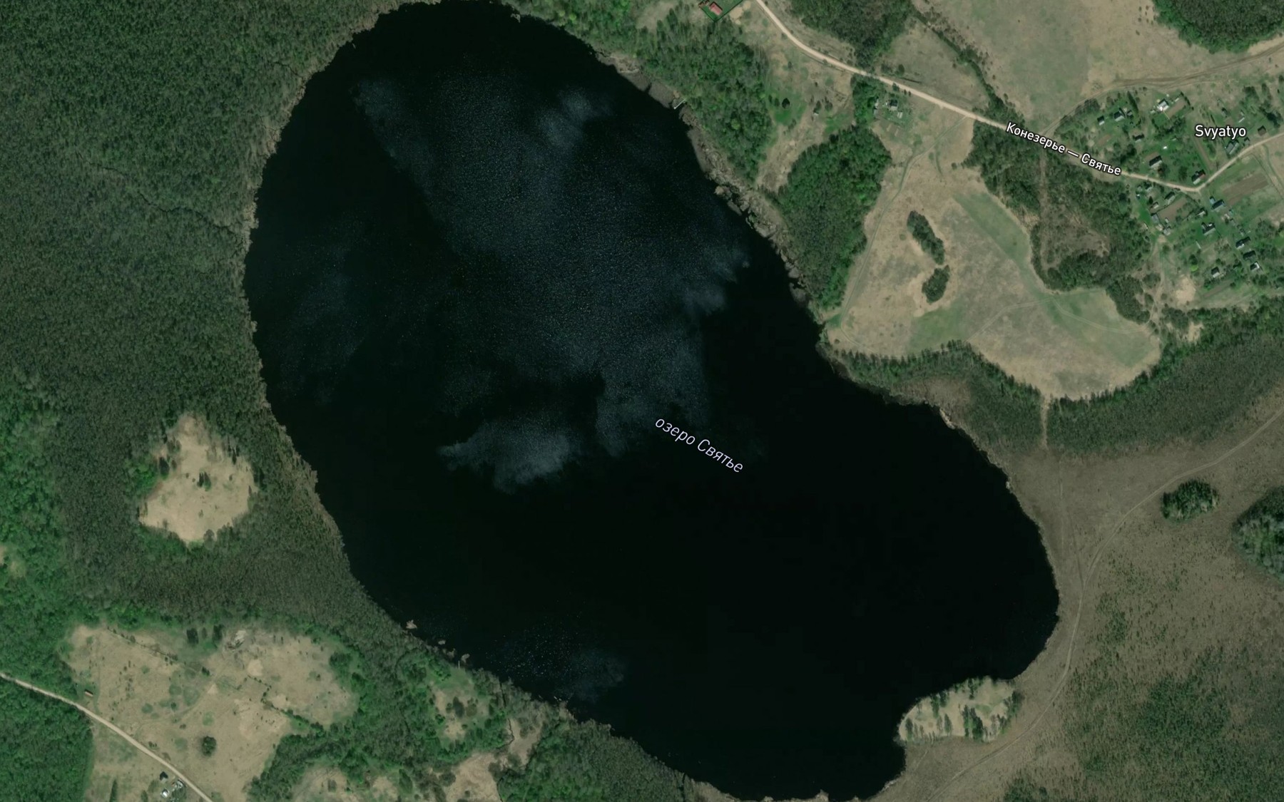 Satellite map of the Ozero Svyateyskoye