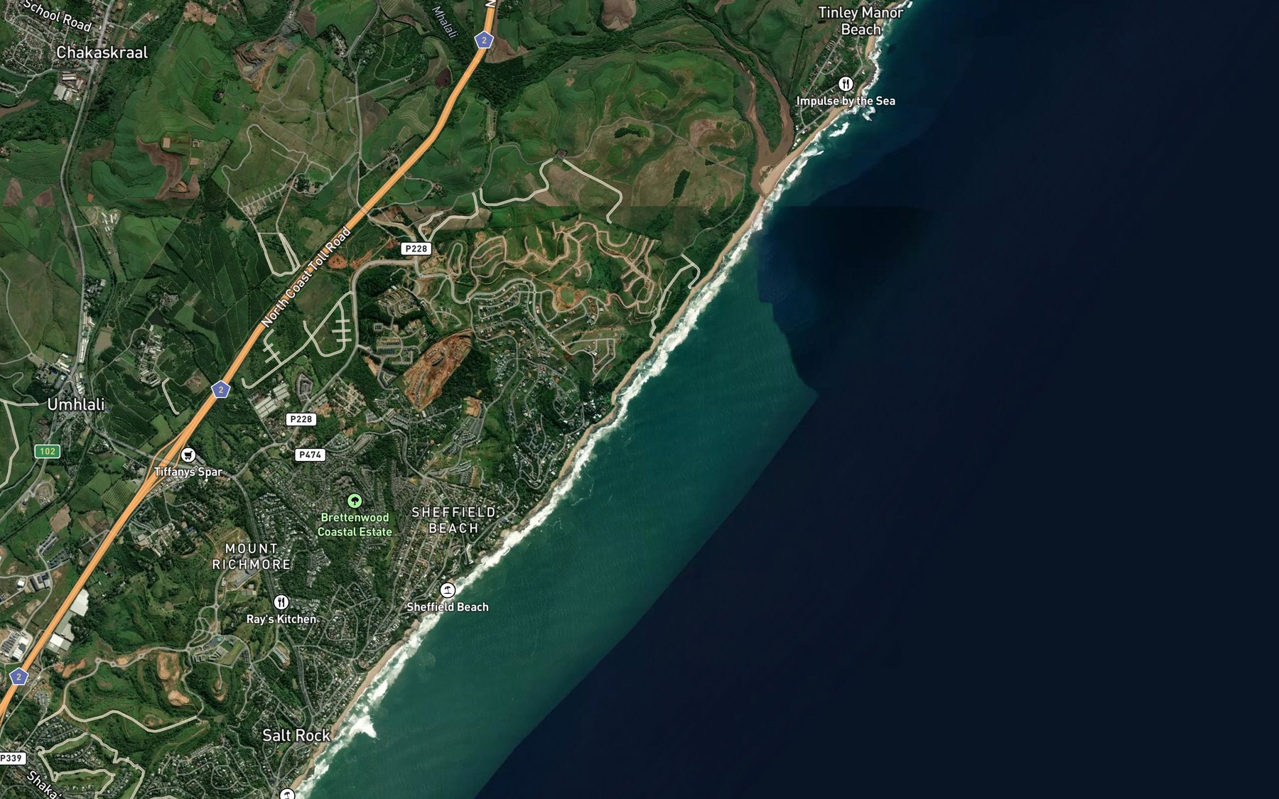 Satellite map of the Christmas Bay