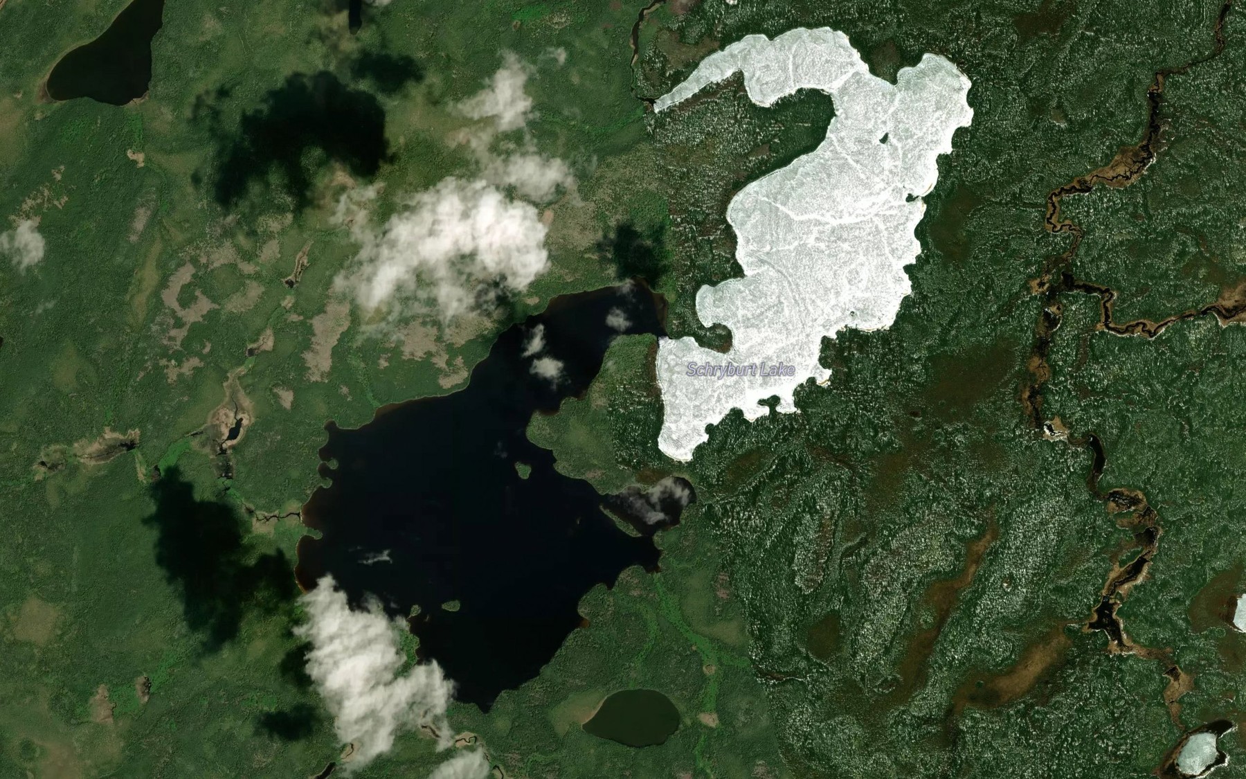 Satellite map of the Schryburt Lake