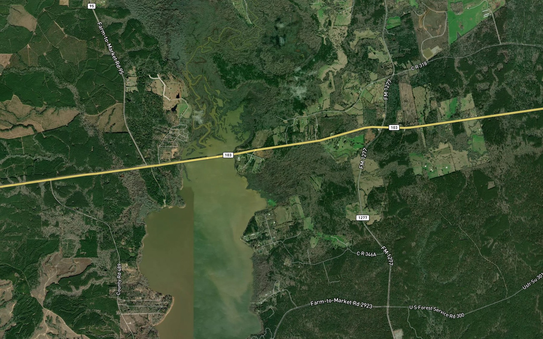 Satellite map of the Johnson Creek