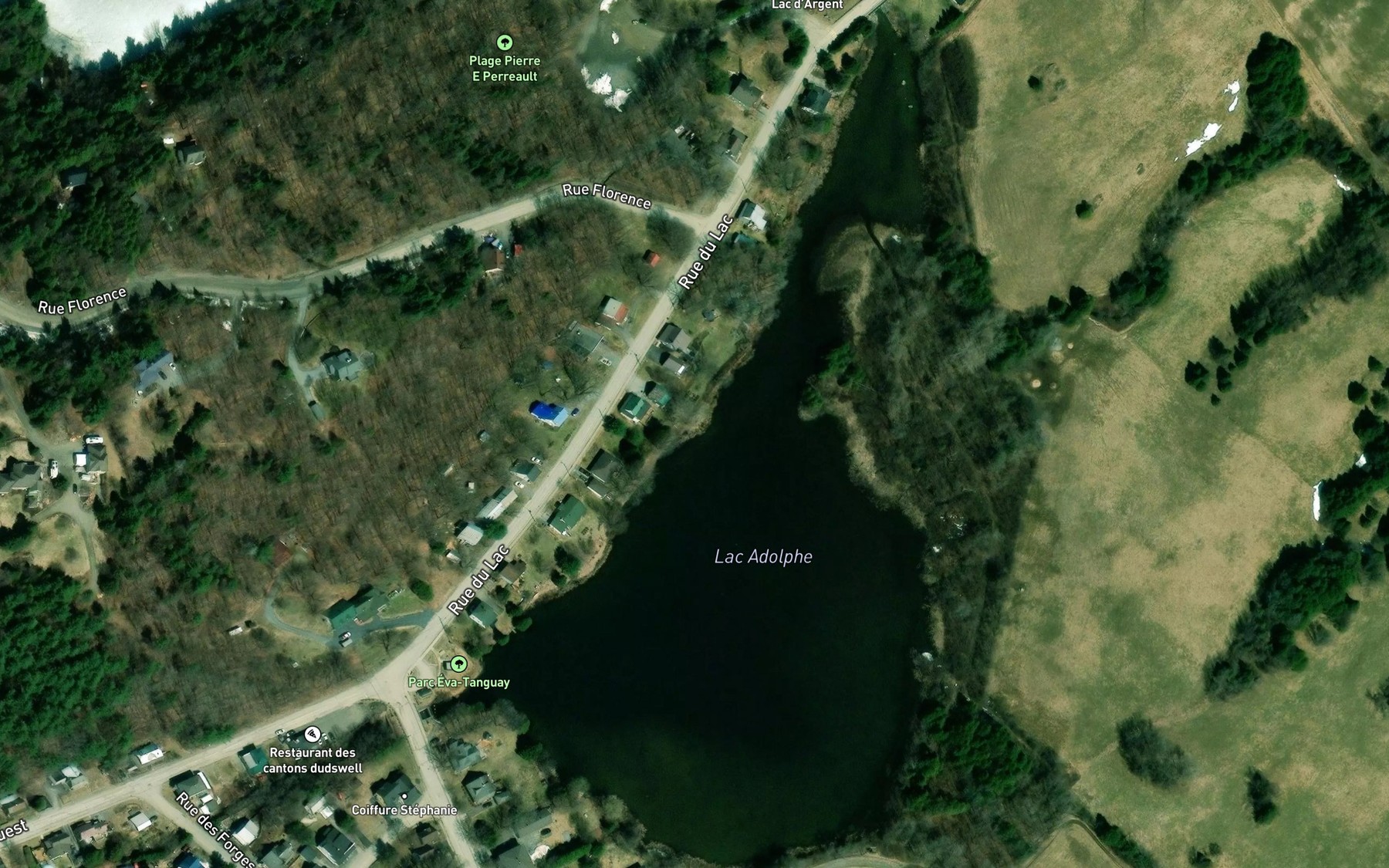 Satellite map of the Lac Adolphe