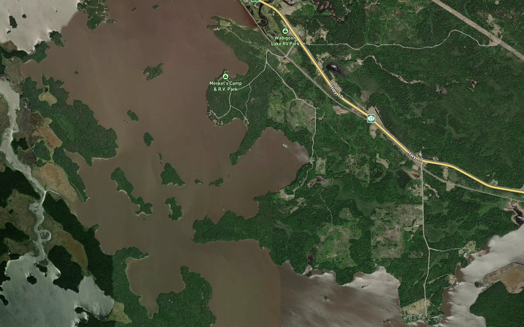 Satellite map of the Muskie Bay