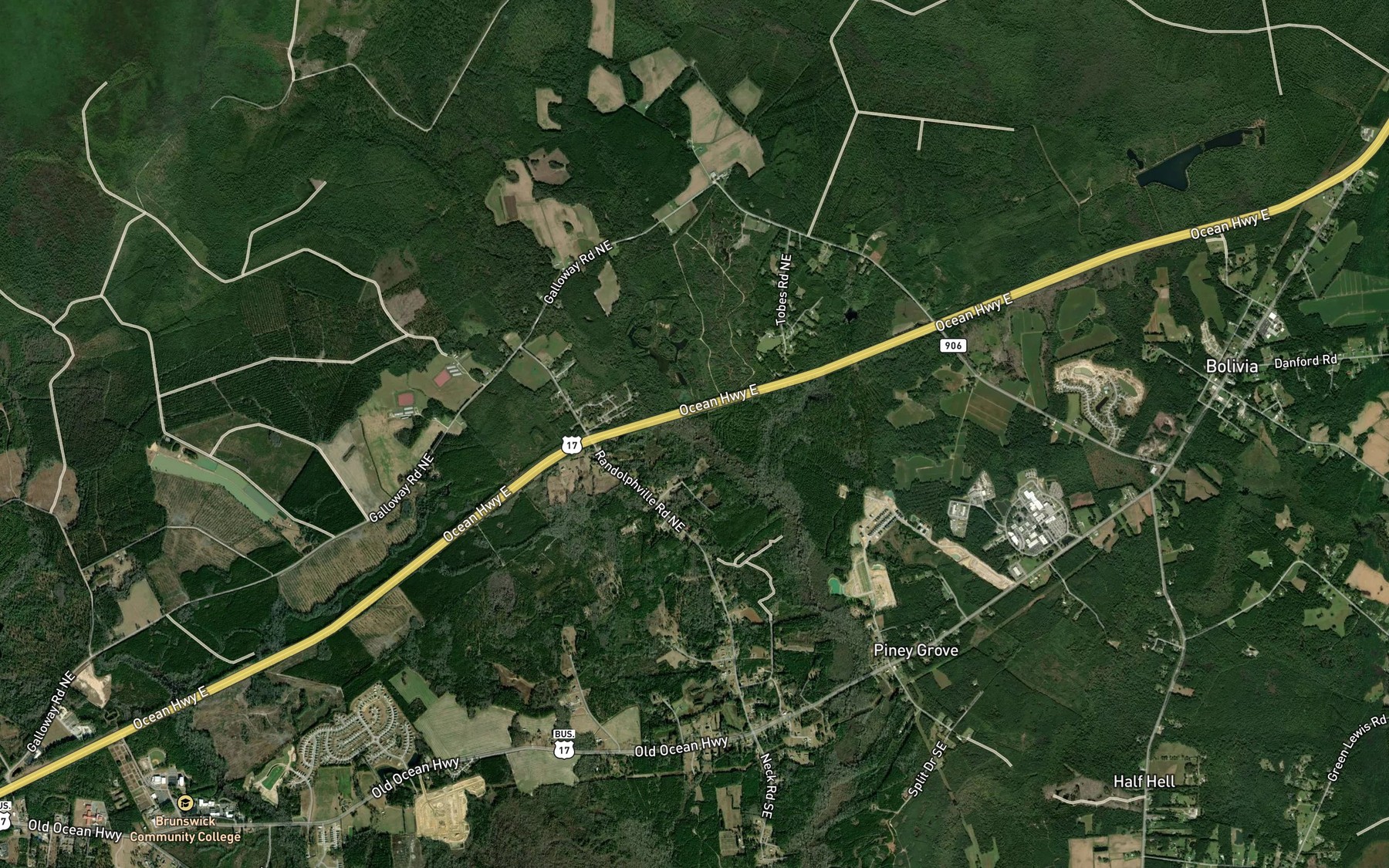 Satellite map of the Holden Creek