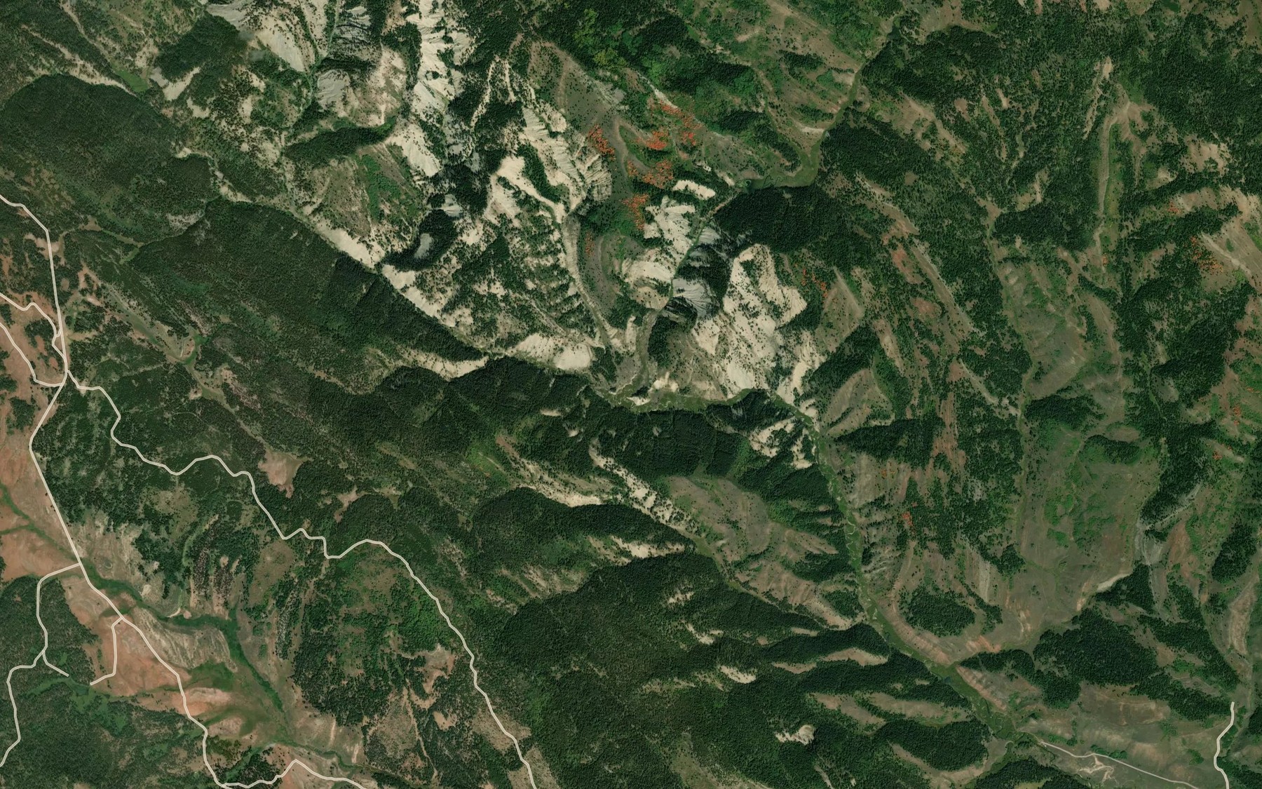 Satellite map of the North Fork Stump Creek