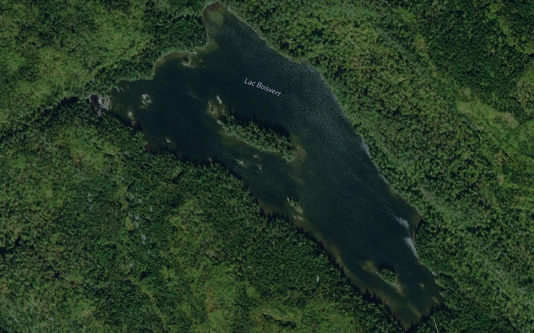 Satellite map of the Lac Boisvert