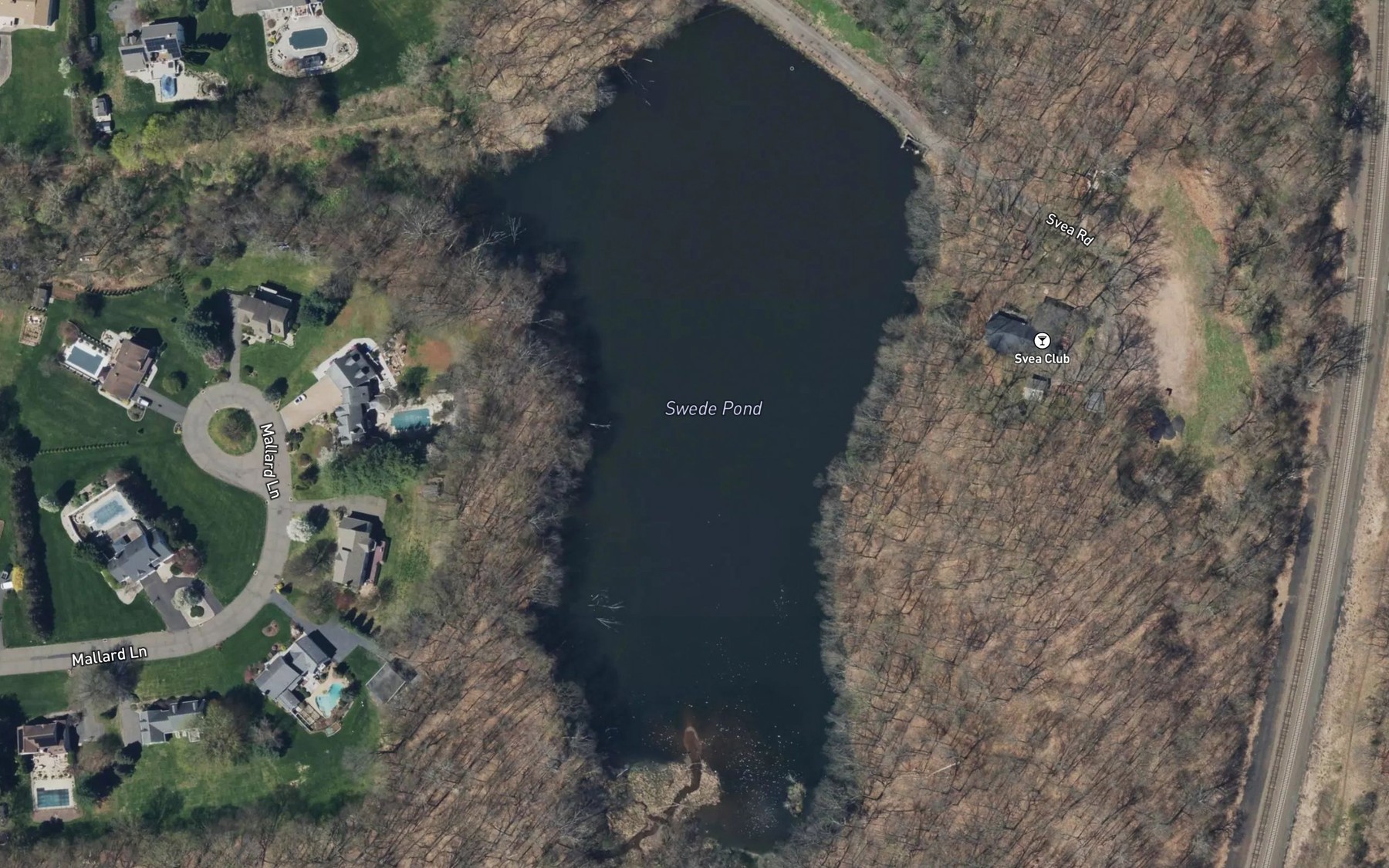 Satellite map of the Swede Pond