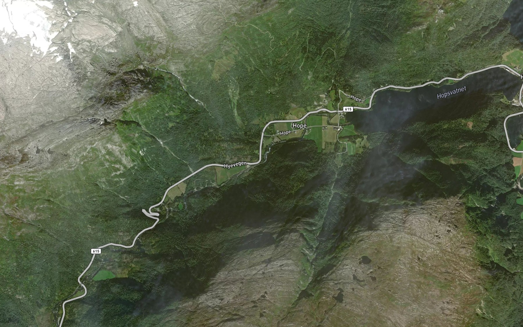 Satellite map of the Svofossen