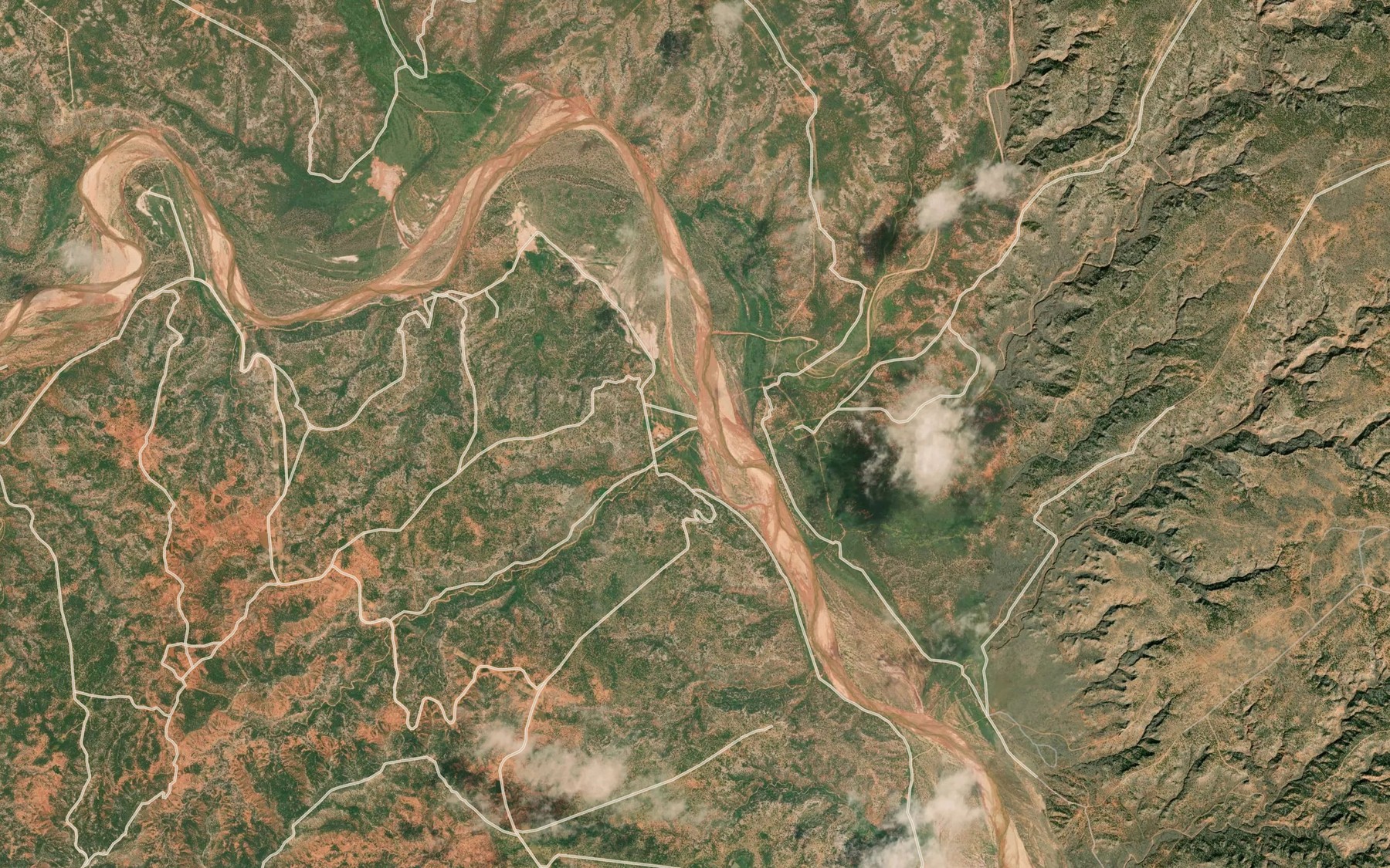 Satellite map of the Bear Creek