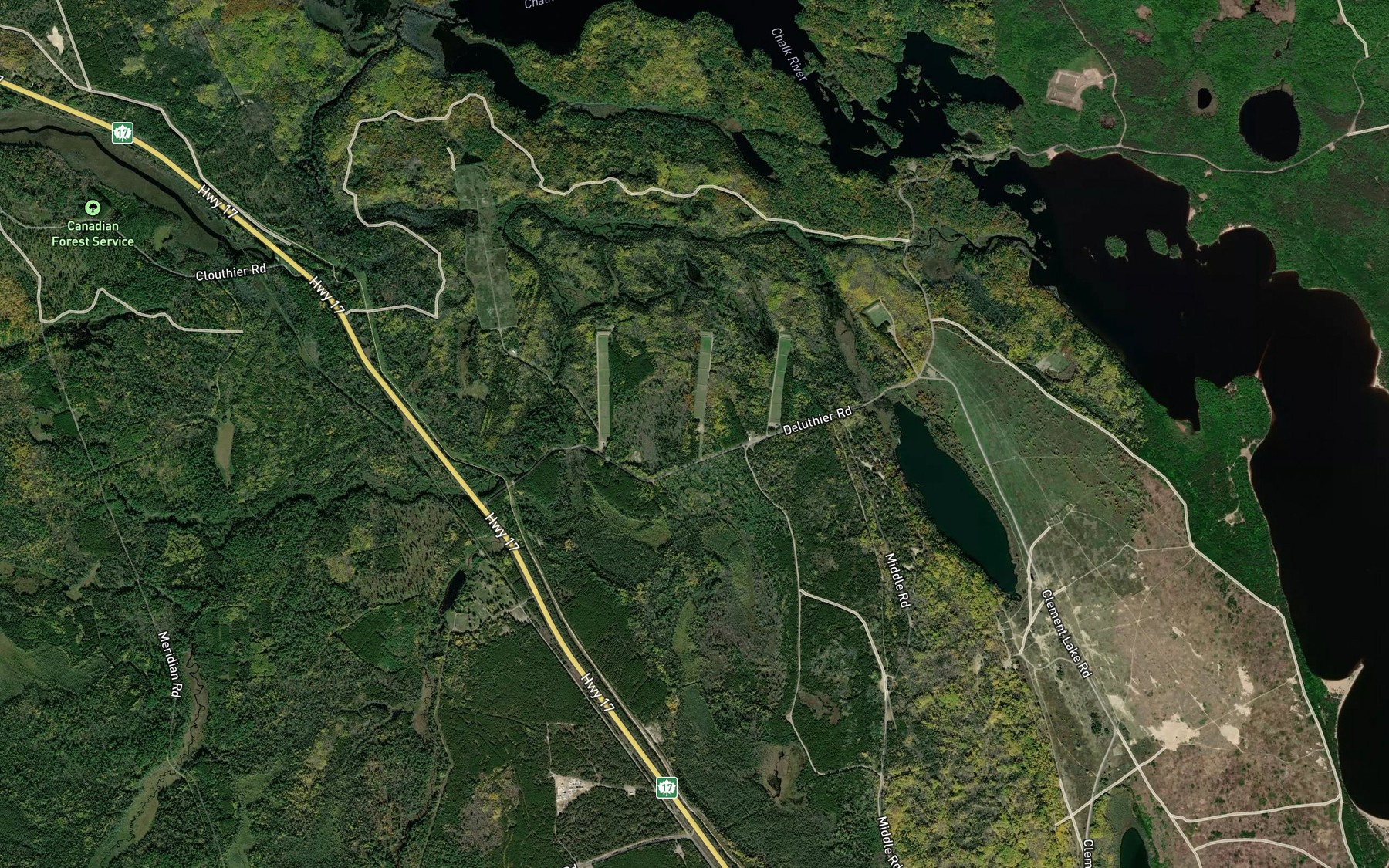 Satellite map of the Tucker Creek
