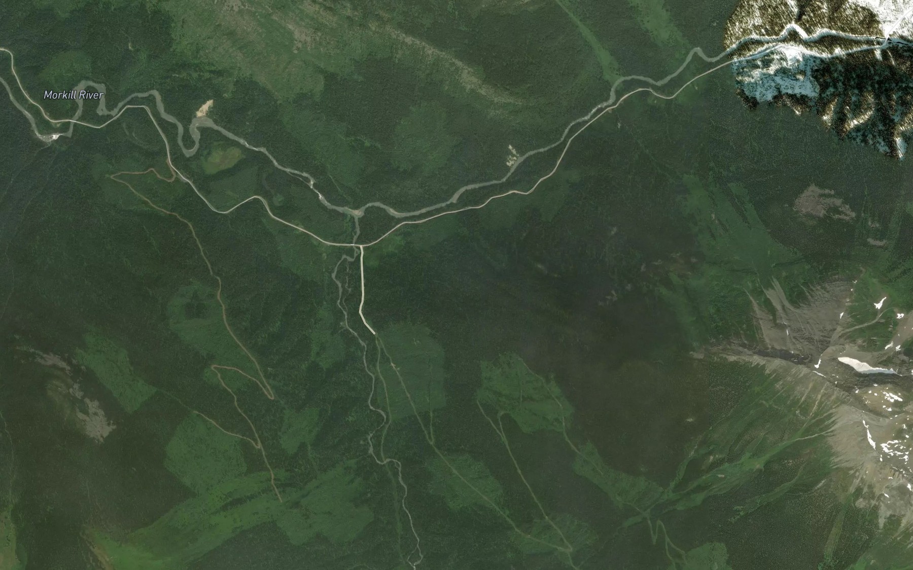 Satellite map of the Cushing Creek