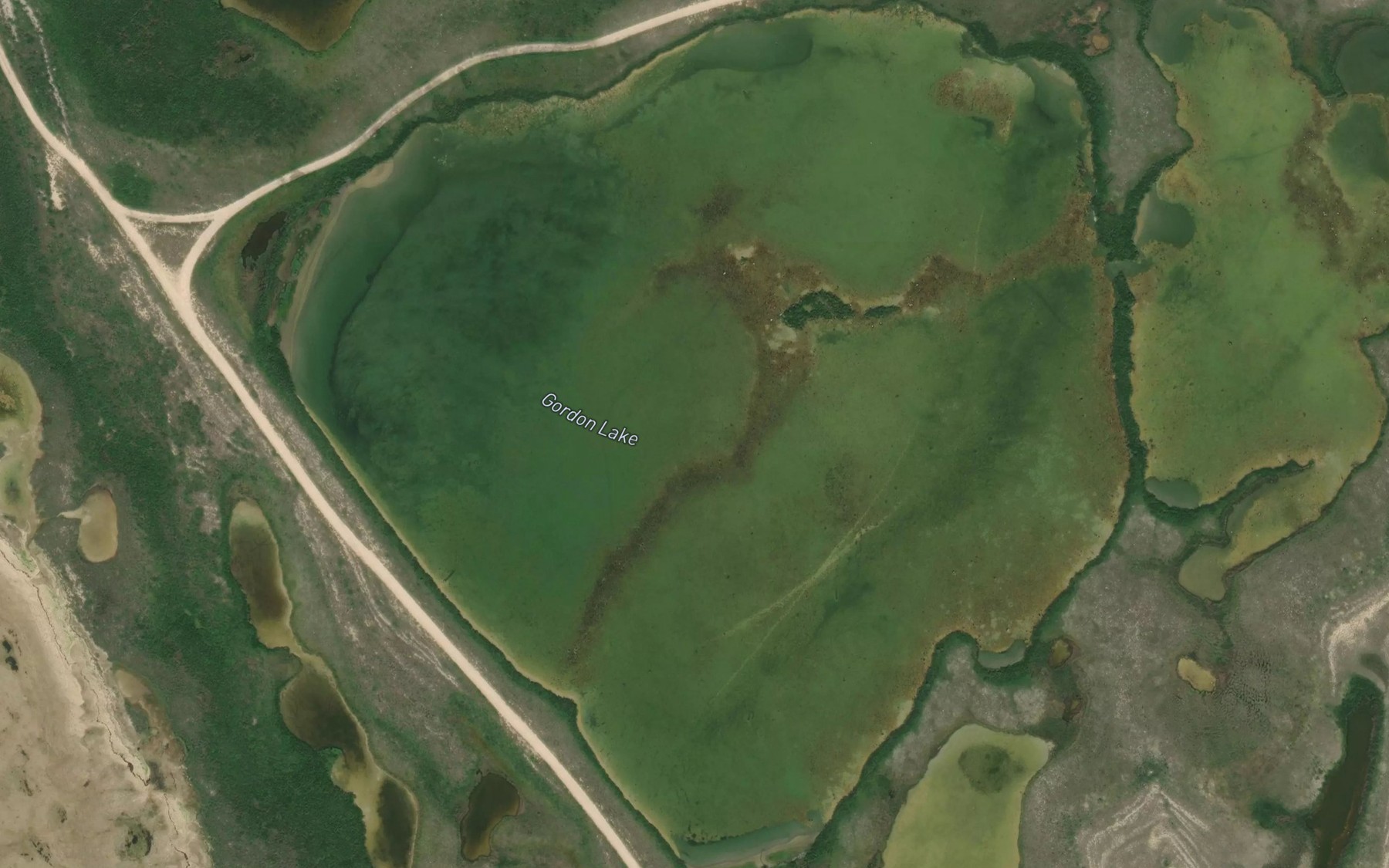 Satellite map of the Gordon Lake
