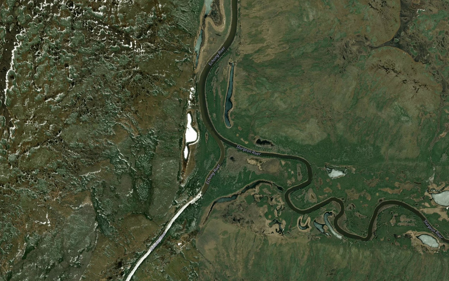 Satellite map of the Sturgeon River