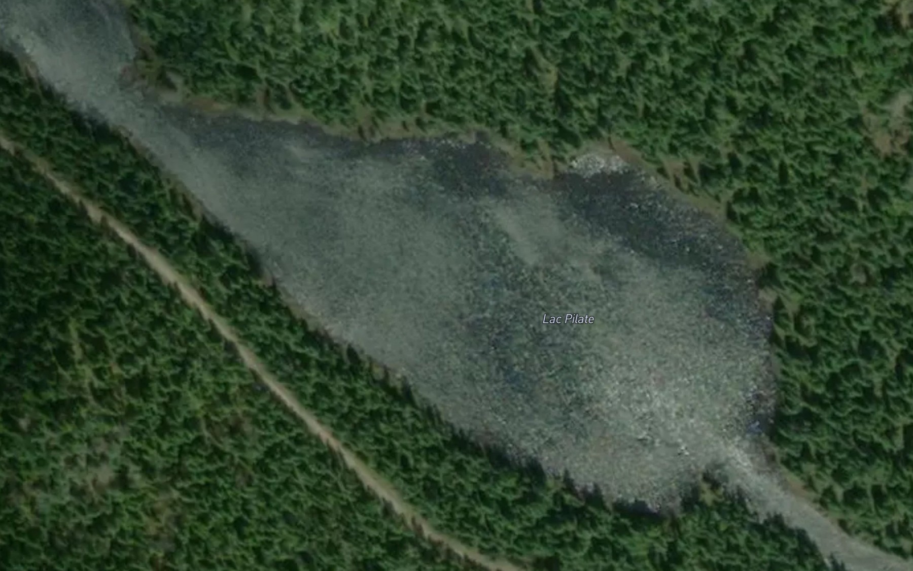 Satellite map of the Lac Pilate