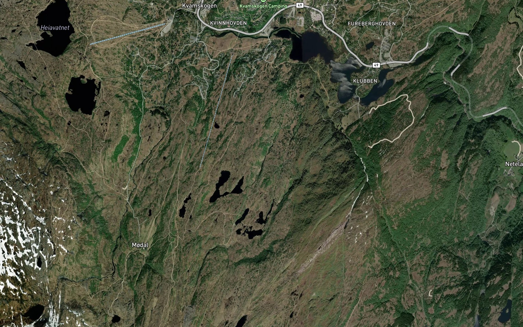 Satellite map of the Krokavassbekken