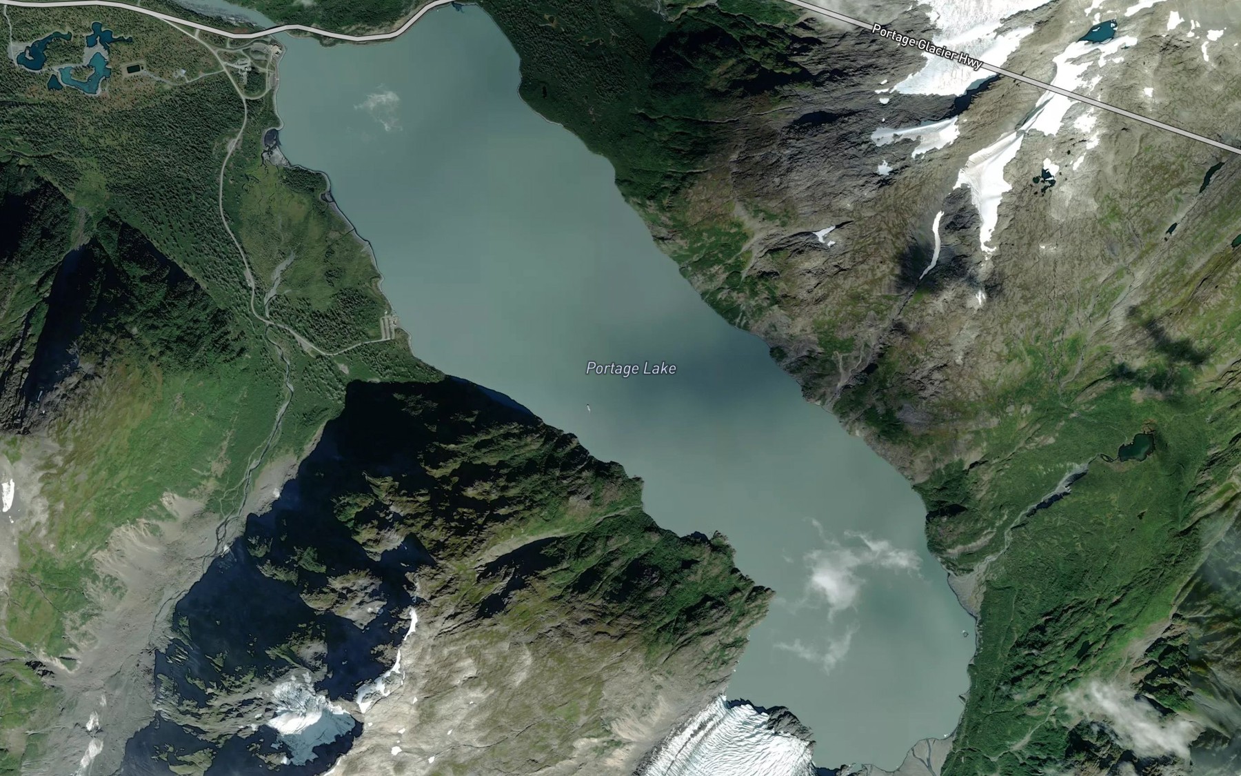 Satellite map of the Portage Lake