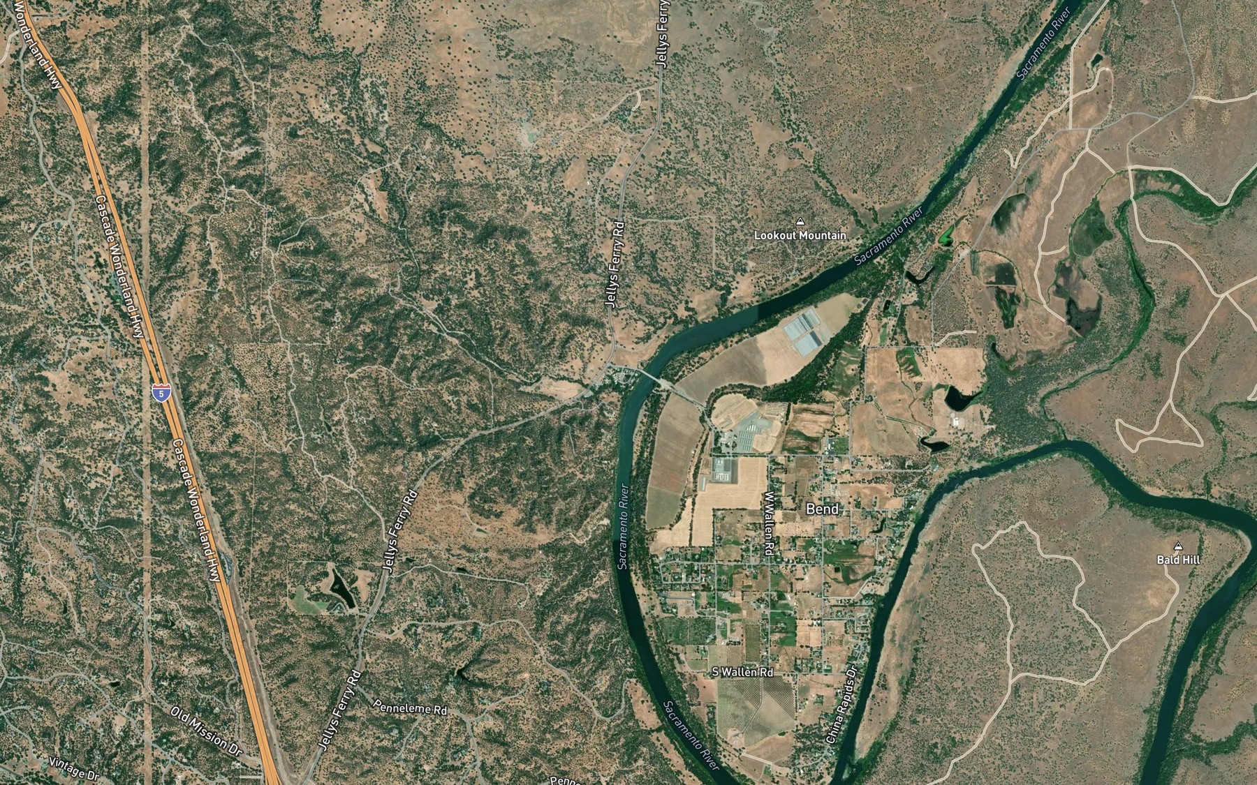 Satellite map of the Spring Creek