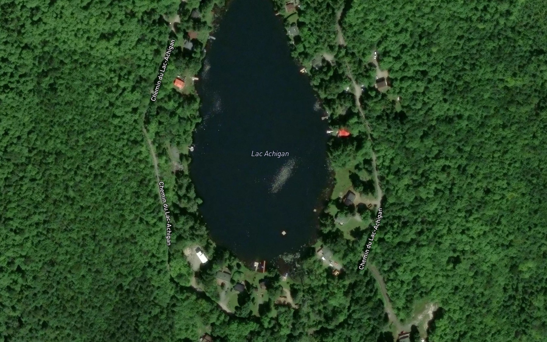Satellite map of the Lac Achigan