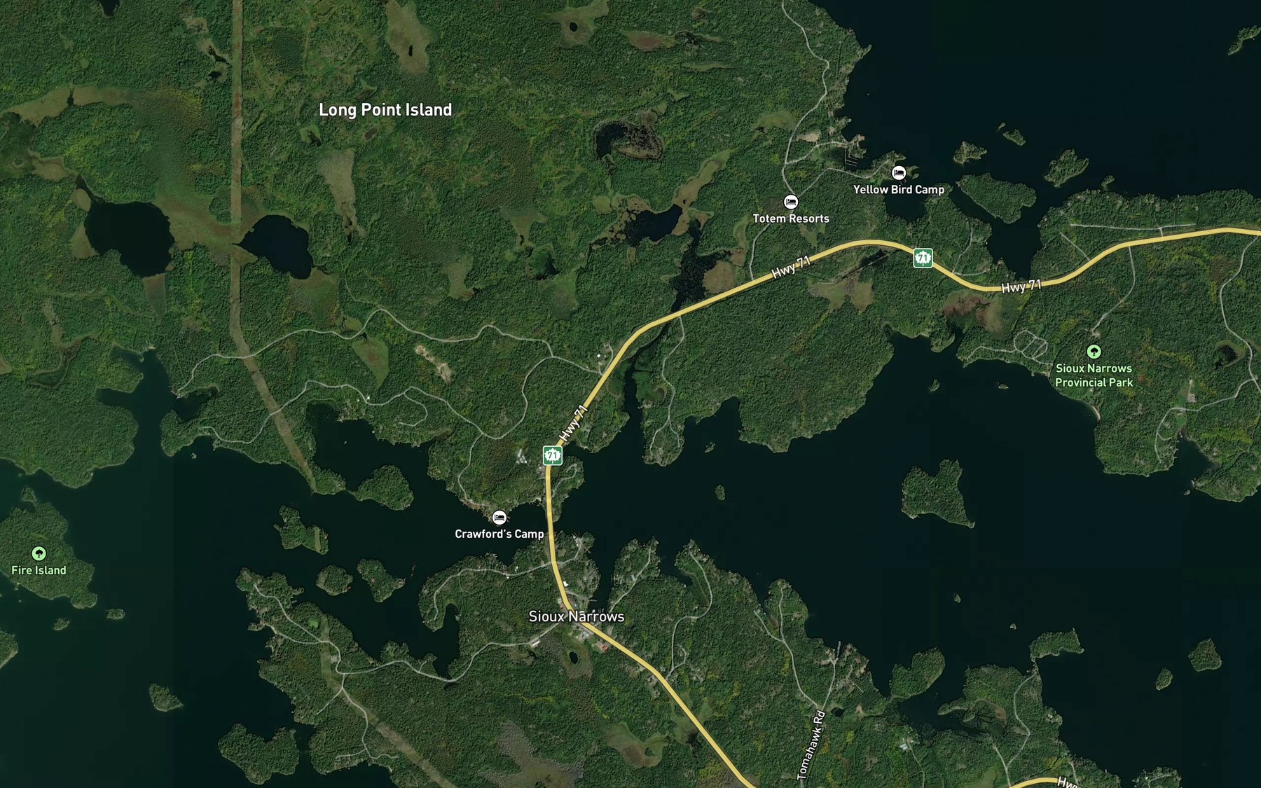Satellite map of the Reedy Bay