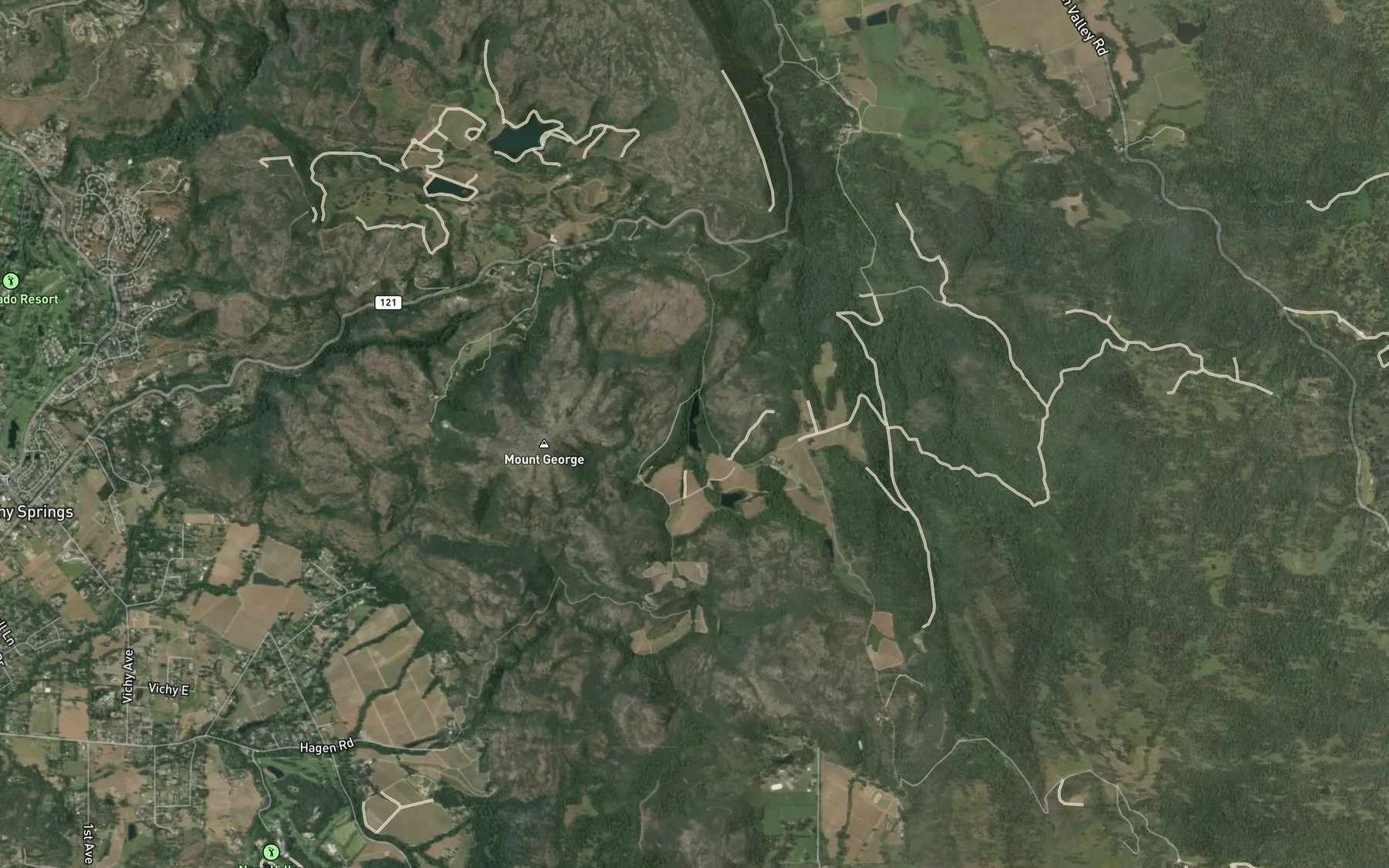 Satellite map of the Leoma Lakes