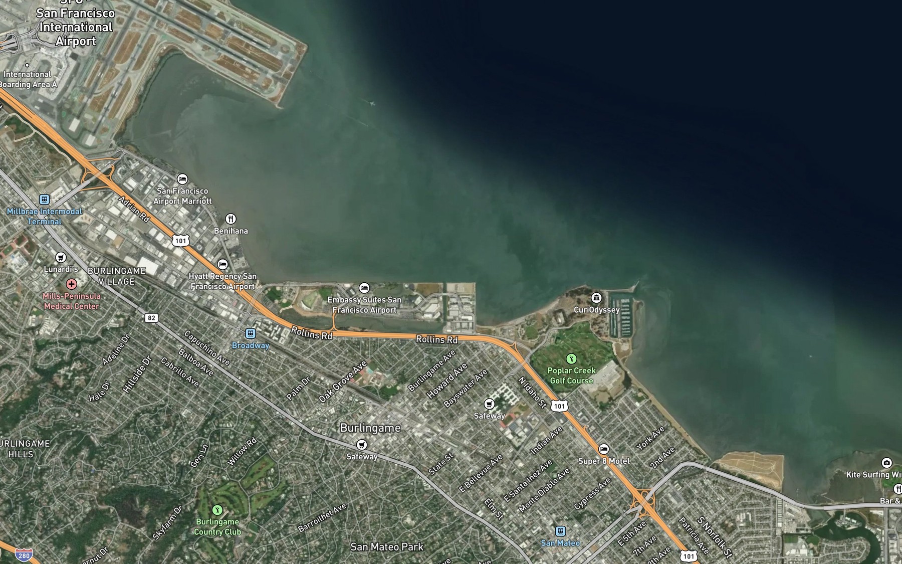 Satellite map of the Sanchez Creek