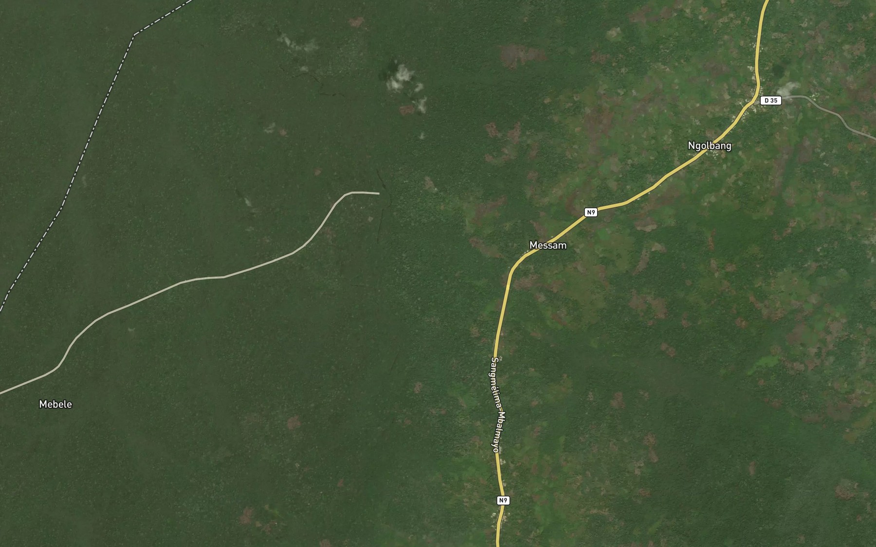 Satellite map of the Ndange