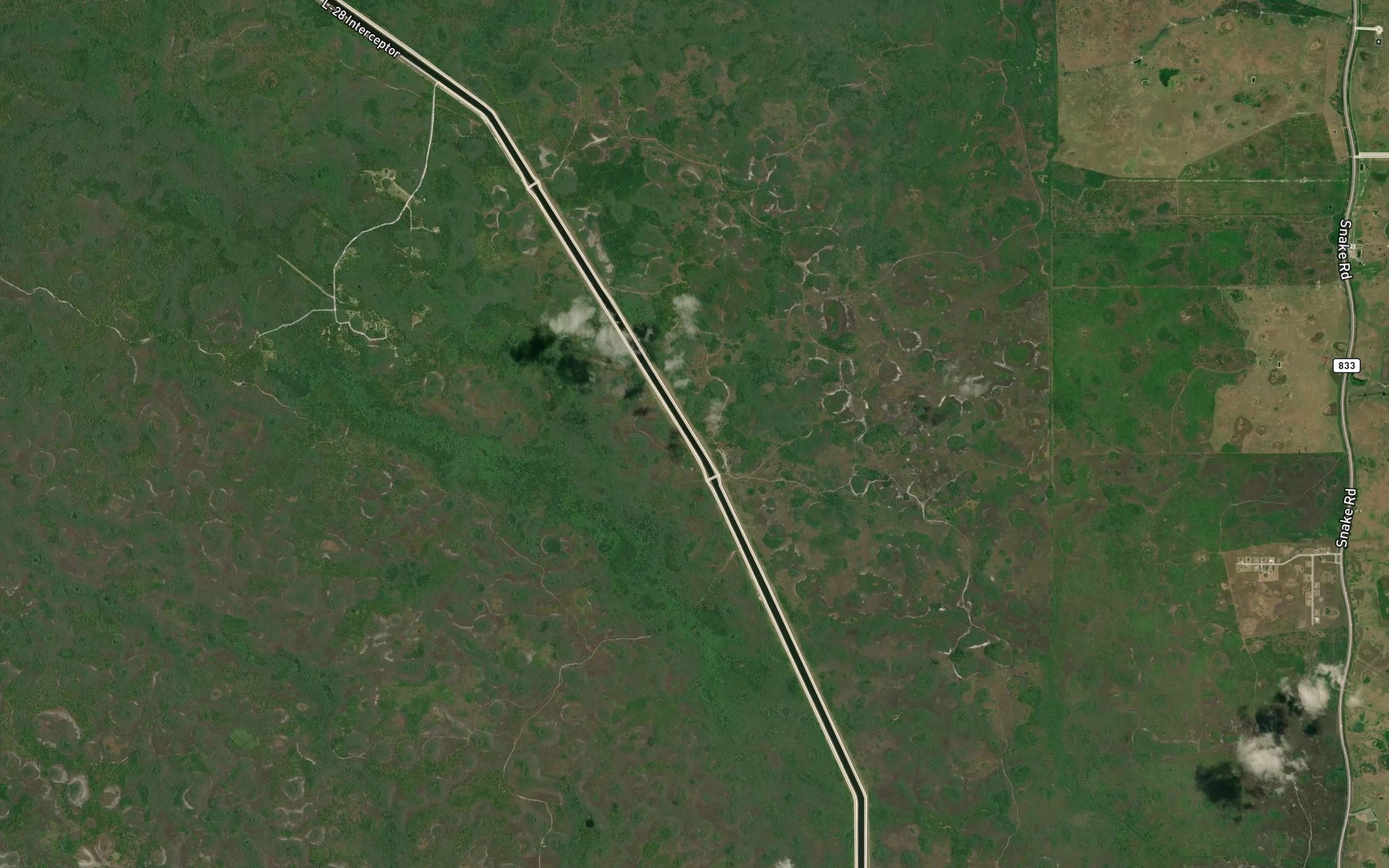 Satellite map of the Interceptor Canal