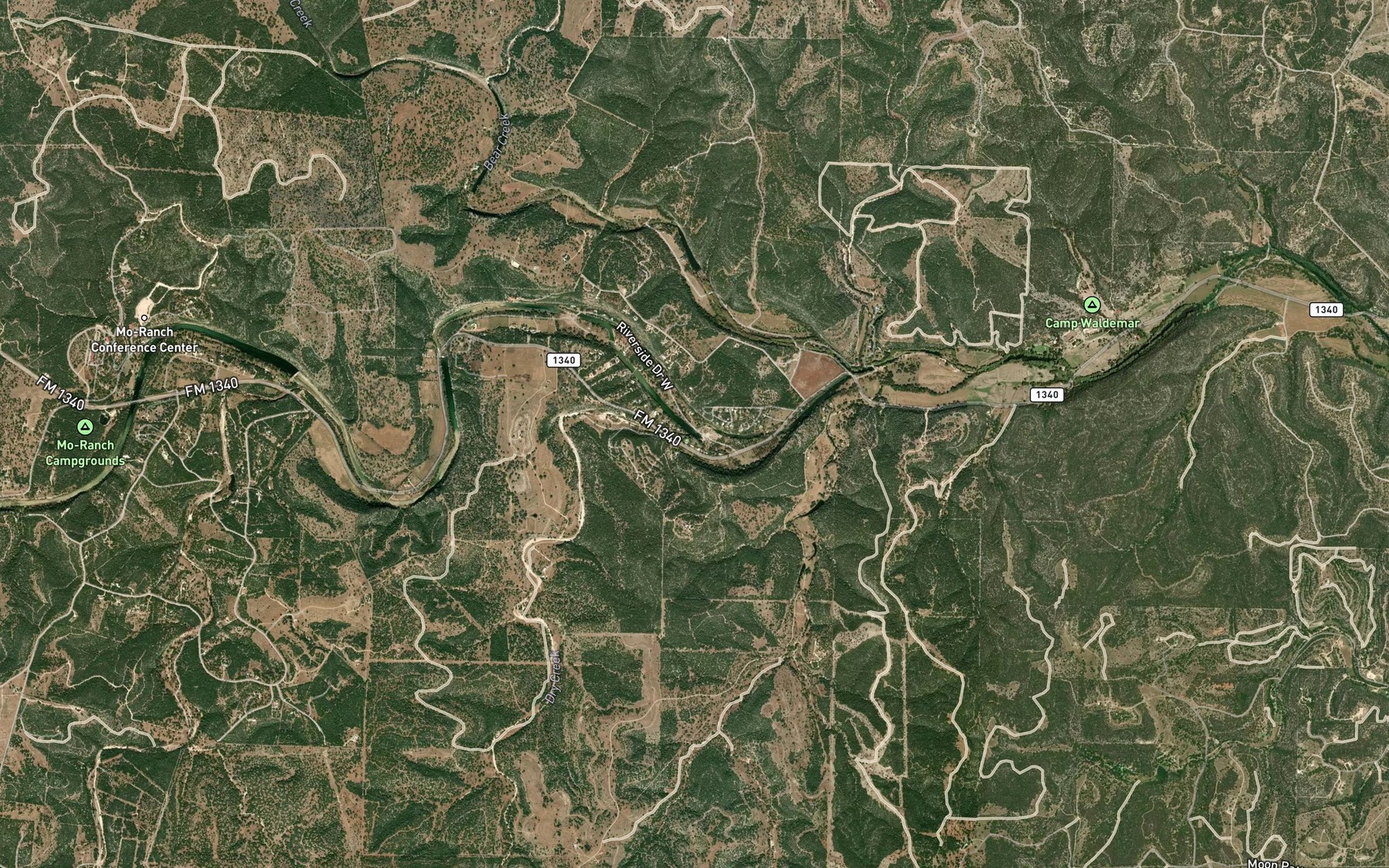 Satellite map of the Dry Creek