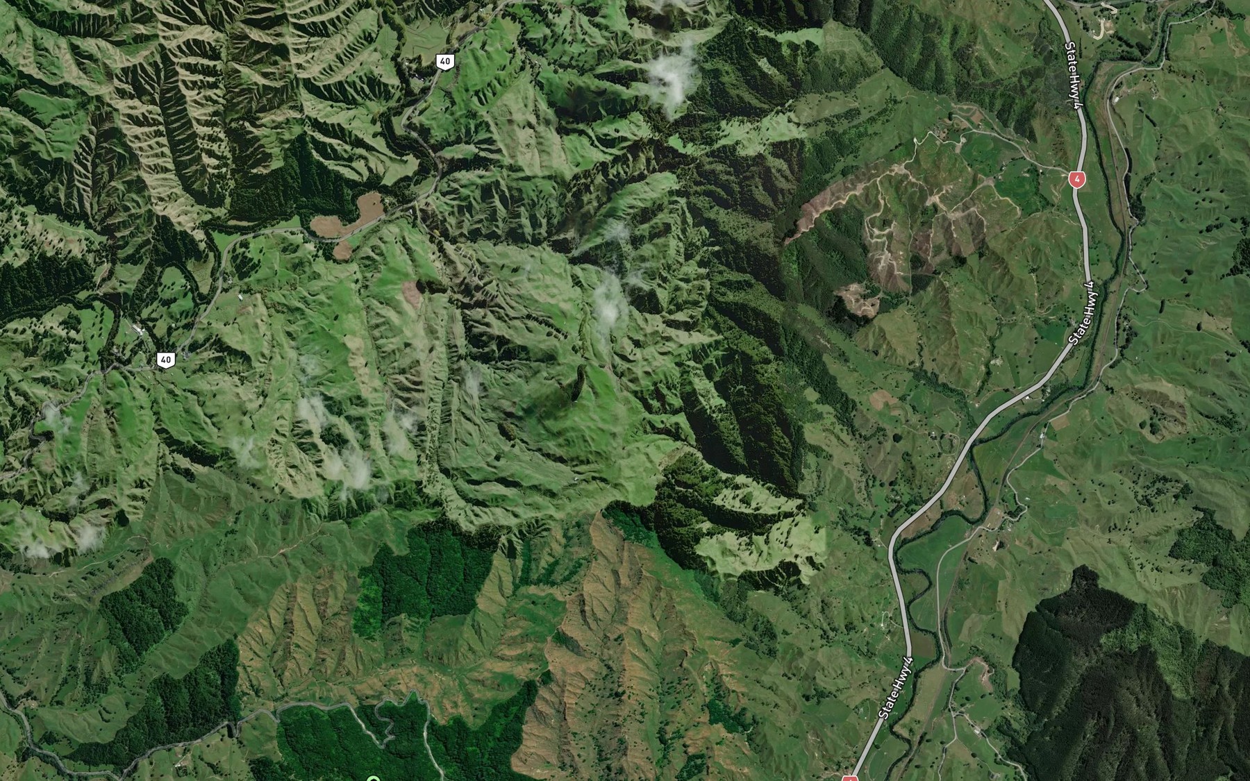 Satellite map of the Totarawhakarewarewa Stream